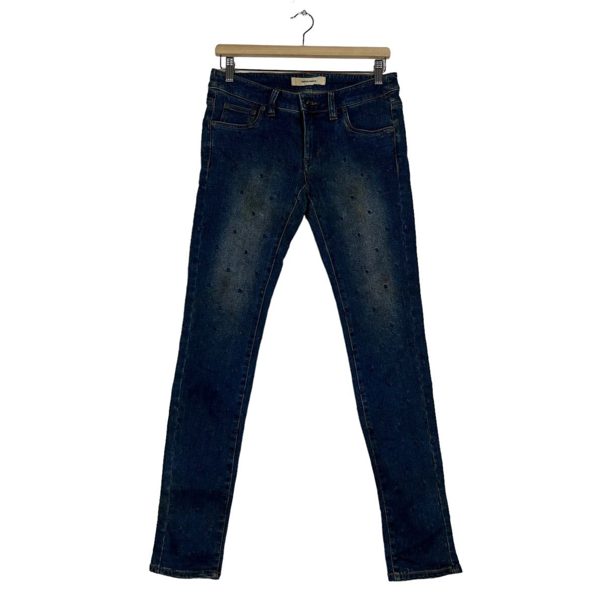 Issey Miyake 🔥 SUPER HAKKA POLKADOT SKINNY JEANS Size US 30 / EU 46 - 2 Thumbnail