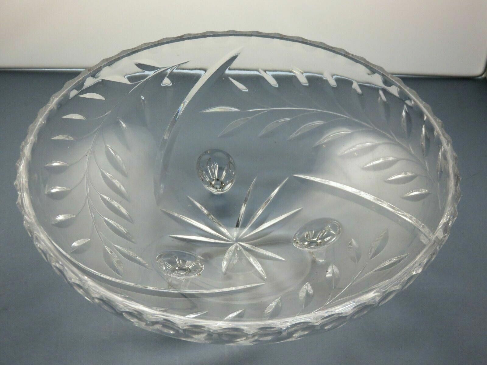 The Unbranded Brand Lead Crystal Cut Glass Fruit And Salad Footed Bowl 3 1/2" Size ONE SIZE - 3 Thumbnail
