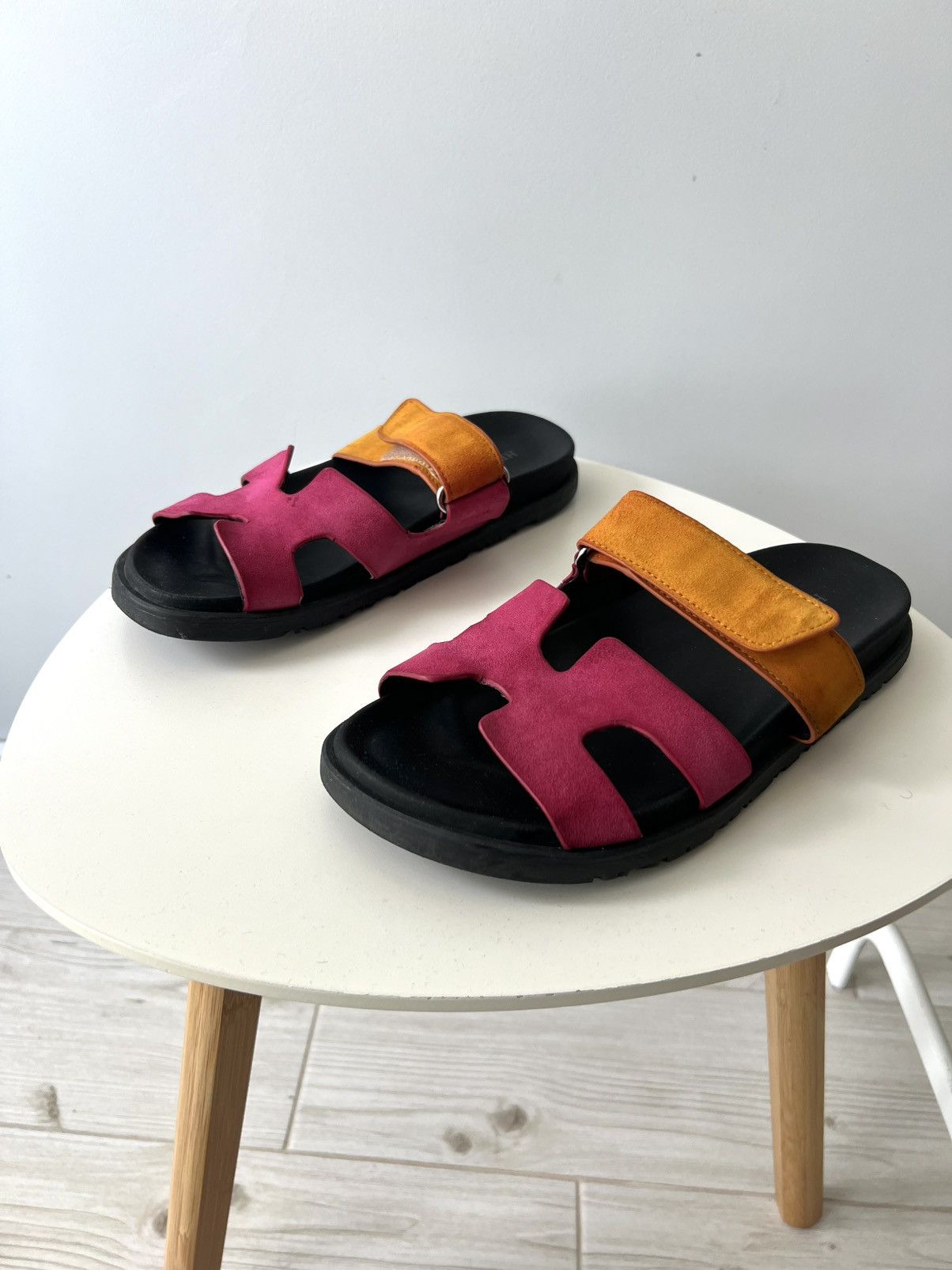 Hermes Hermes Pink Suede Chypre Flat Slides Size 40 Size US 10 / IT 40 - 2 Thumbnail