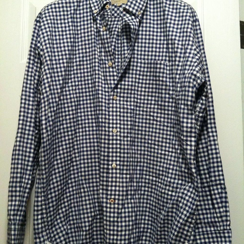 T.M. Lewin T.M.LEWIN MENS BLUE COTTON CASUAL SHIRT SIZE: XL Size US XL / EU 56 / 4 - 4 Thumbnail