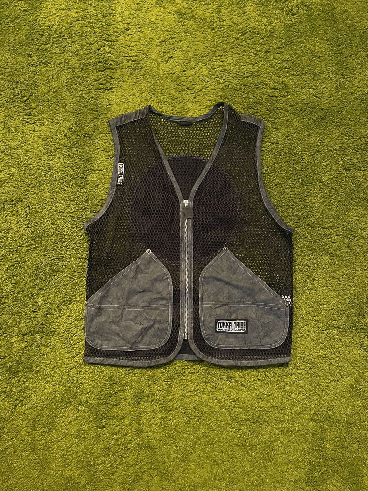Designer Avant garde vintage U2K mesh vest gilet Tokka Tribe Size US M / EU 48-50 / 2 - 1 Thumbnail