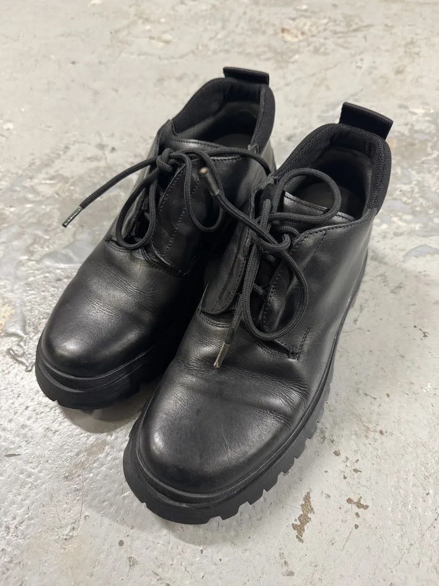 Prada AW1999 Prada Black Leather Derby Shoes Size US 8 / IT 38 - 2 Thumbnail
