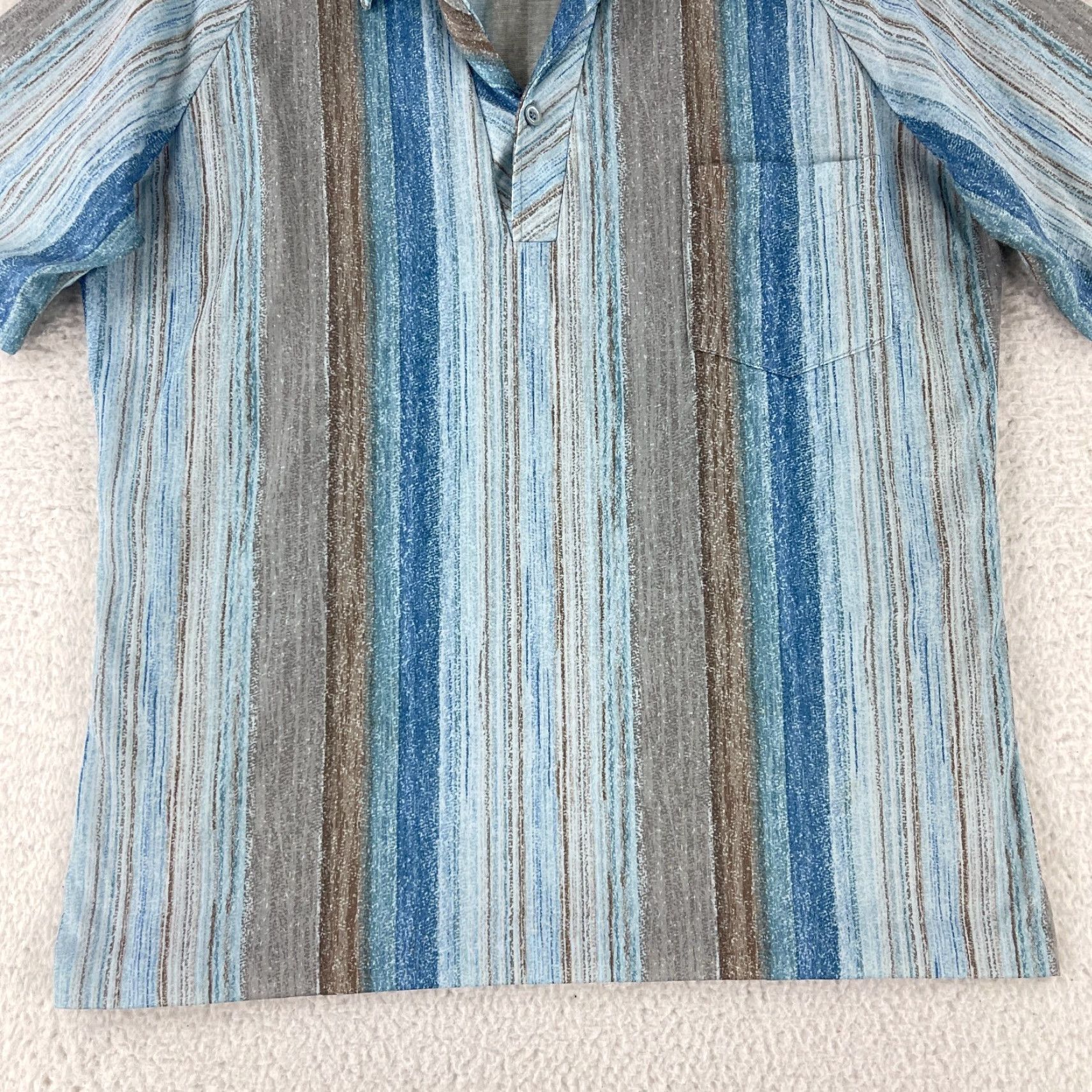 Vintage VINTAGE Robinson's Southern California Shirt Mens Large Blue Stripe Split Neck Size US L / EU 52-54 / 3 - 4 Thumbnail
