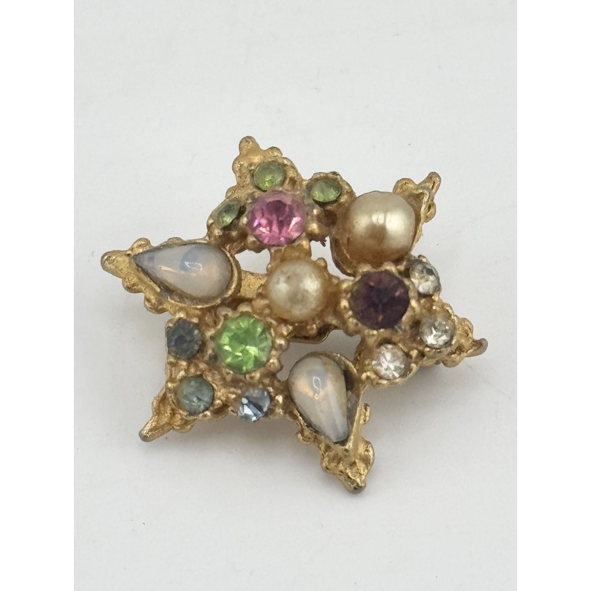 Vintage Vintage glass rhinestone beaded star brooch pin Size ONE SIZE - 3 Thumbnail