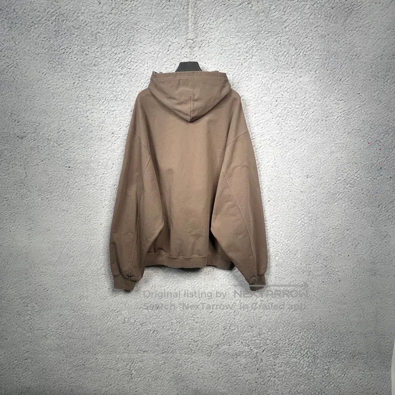 Balenciaga Balenciaga Khaki Beige Destroyed Letter Logo Printed Hoode Size US S / EU 44-46 / 1 - 2 Thumbnail