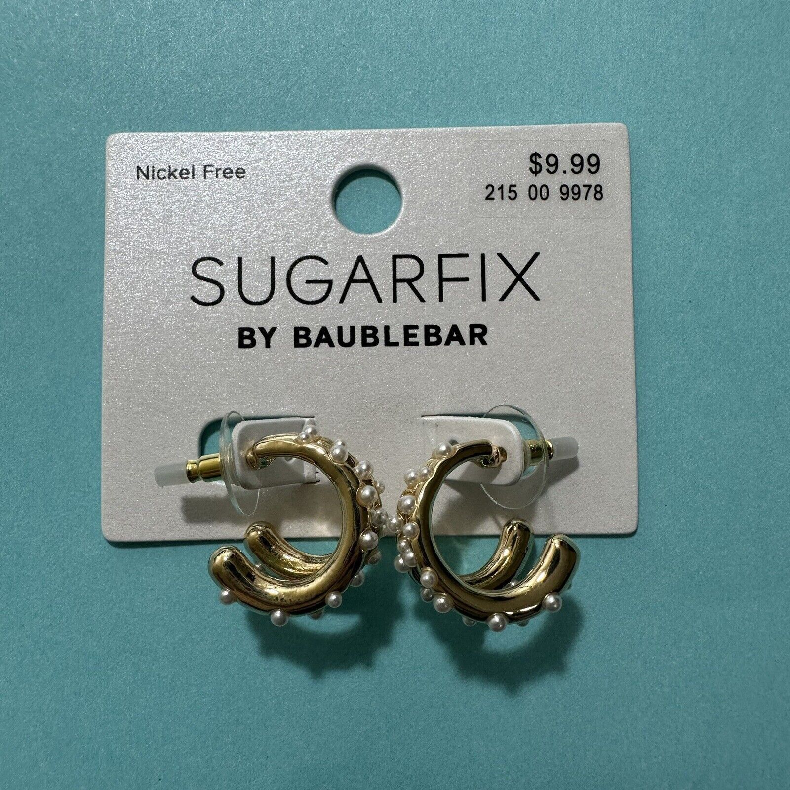 Other SUGARFIX by BaubleBar Pearl Gold Double Hoop Earrings Size ONE SIZE - 3 Thumbnail