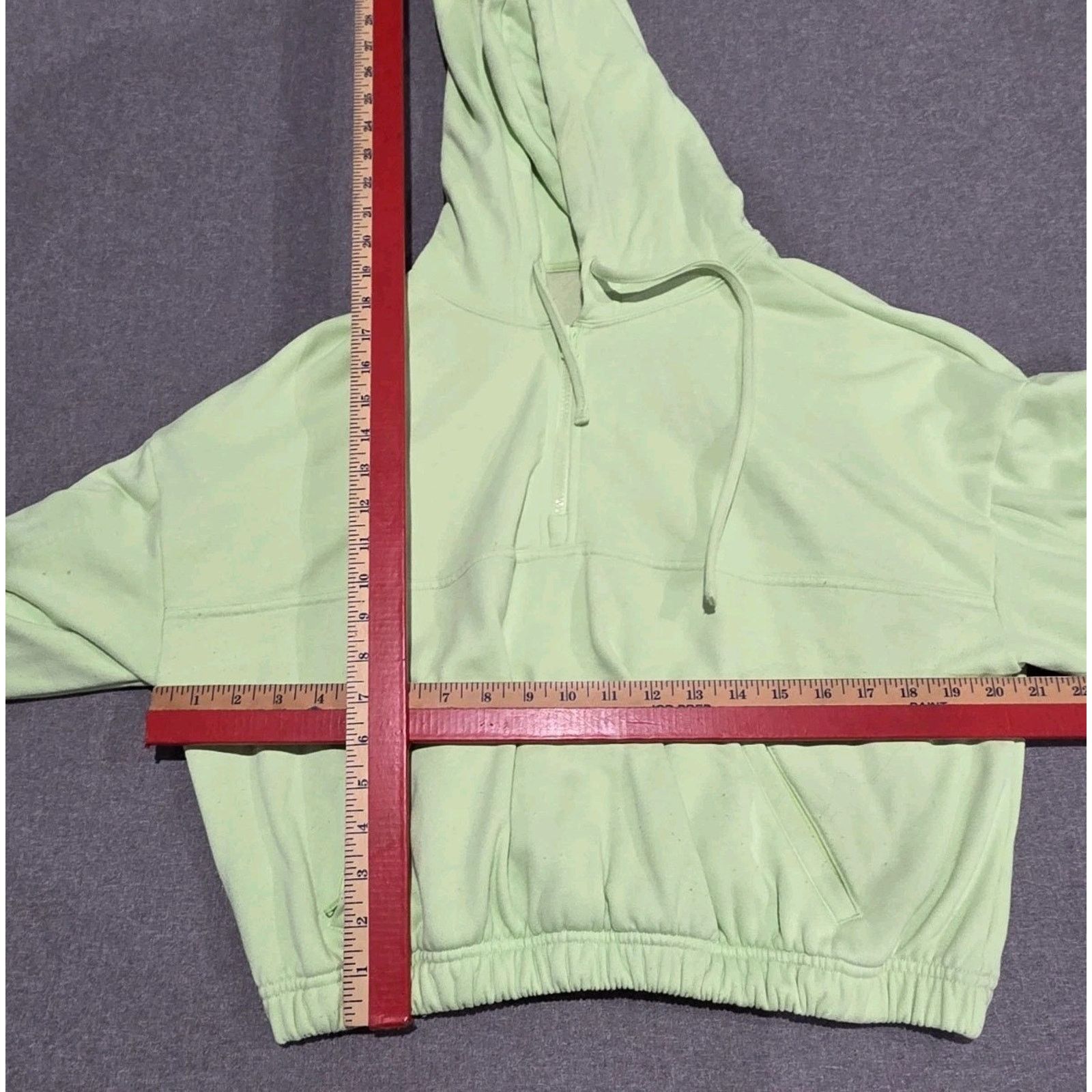 Alo Yoga Peak Cutout Crop Hoodie Sweatshirt Medium Green