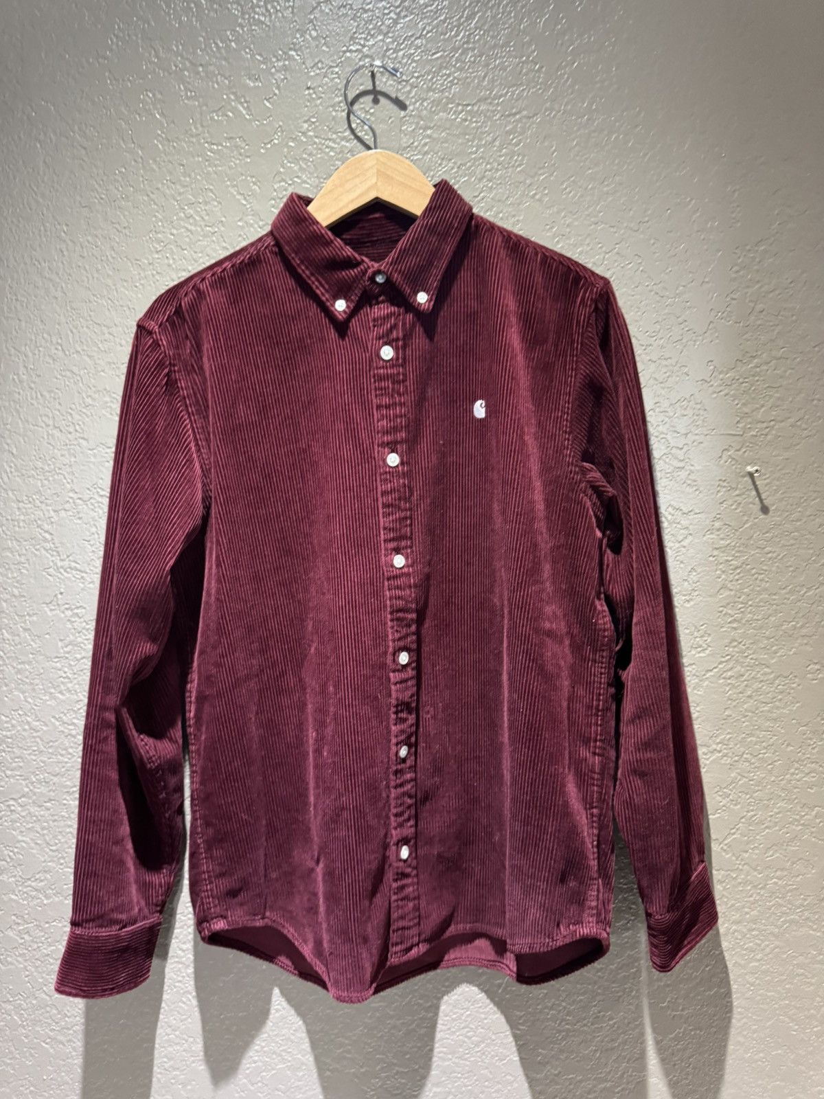 Carhartt Burgundy Carhartt Corduroy Button Up Shirt Thick Soft Medium Size US M / EU 48-50 / 2 - 1 Thumbnail