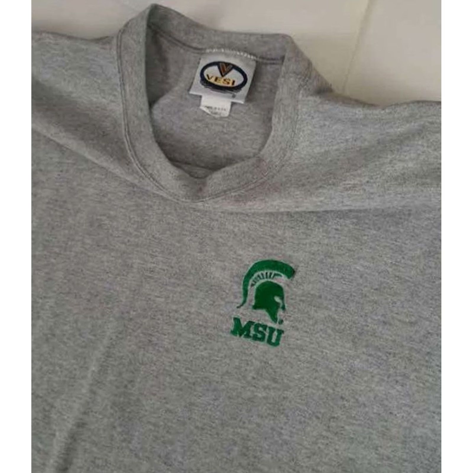 Vintage Vintage Michigan State Spartans XL Grey Embroidered USA made Shirt Basketball Size US XL / EU 56 / 4 - 3 Thumbnail