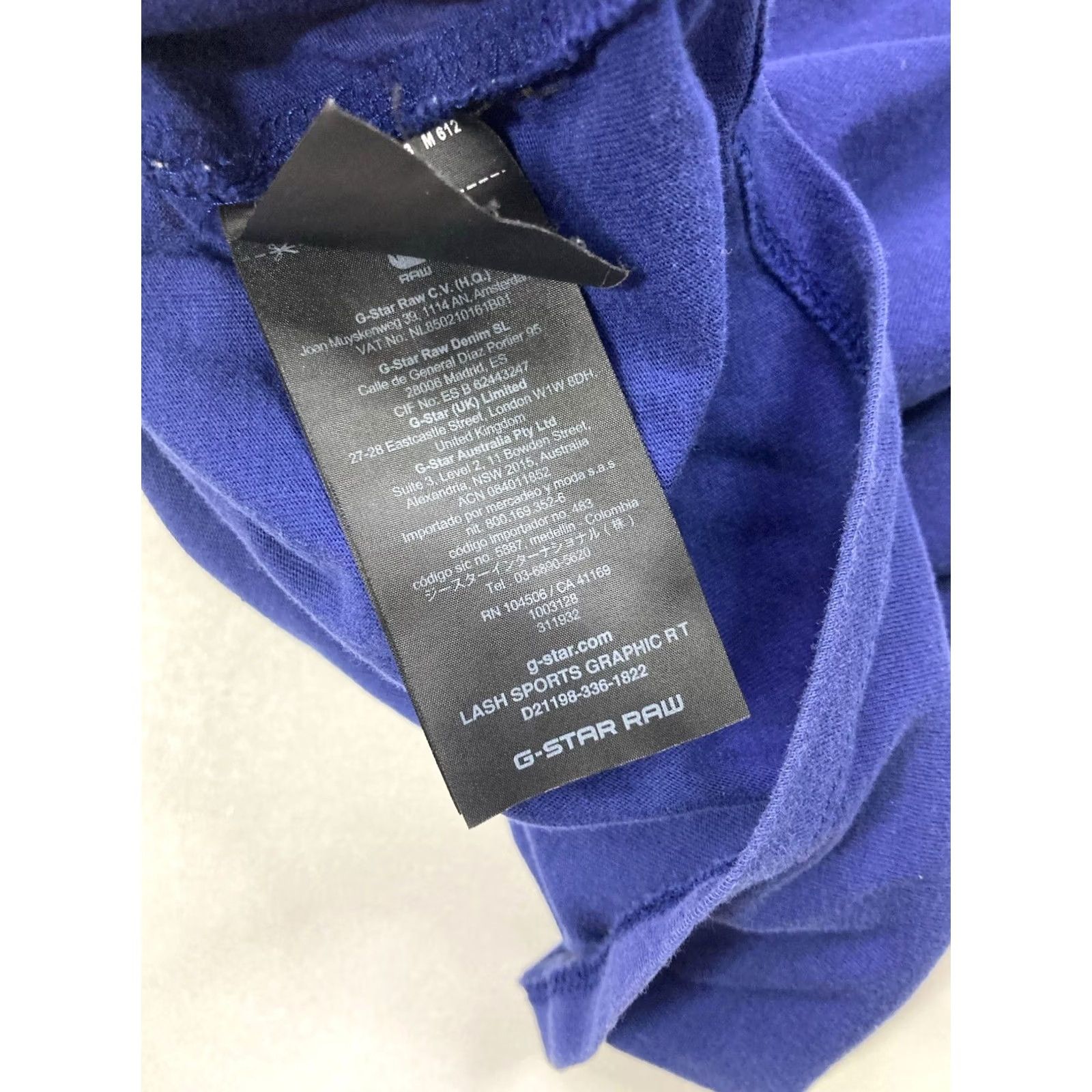 G-Star G-Star Lash Sports Graphic T-shirt Men Short Sleeve Medium Blue Crew Neck Logo Size US M / EU 48-50 / 2 - 7 Thumbnail