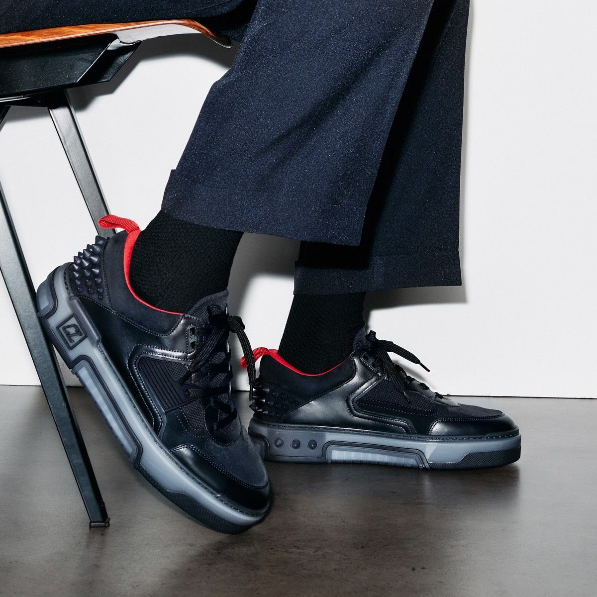 Christian Louboutin o1bcso1str0825 Astroloubi Saharienne Smoke in Navy Blue Size US 9 / IT 39 - 5 Thumbnail