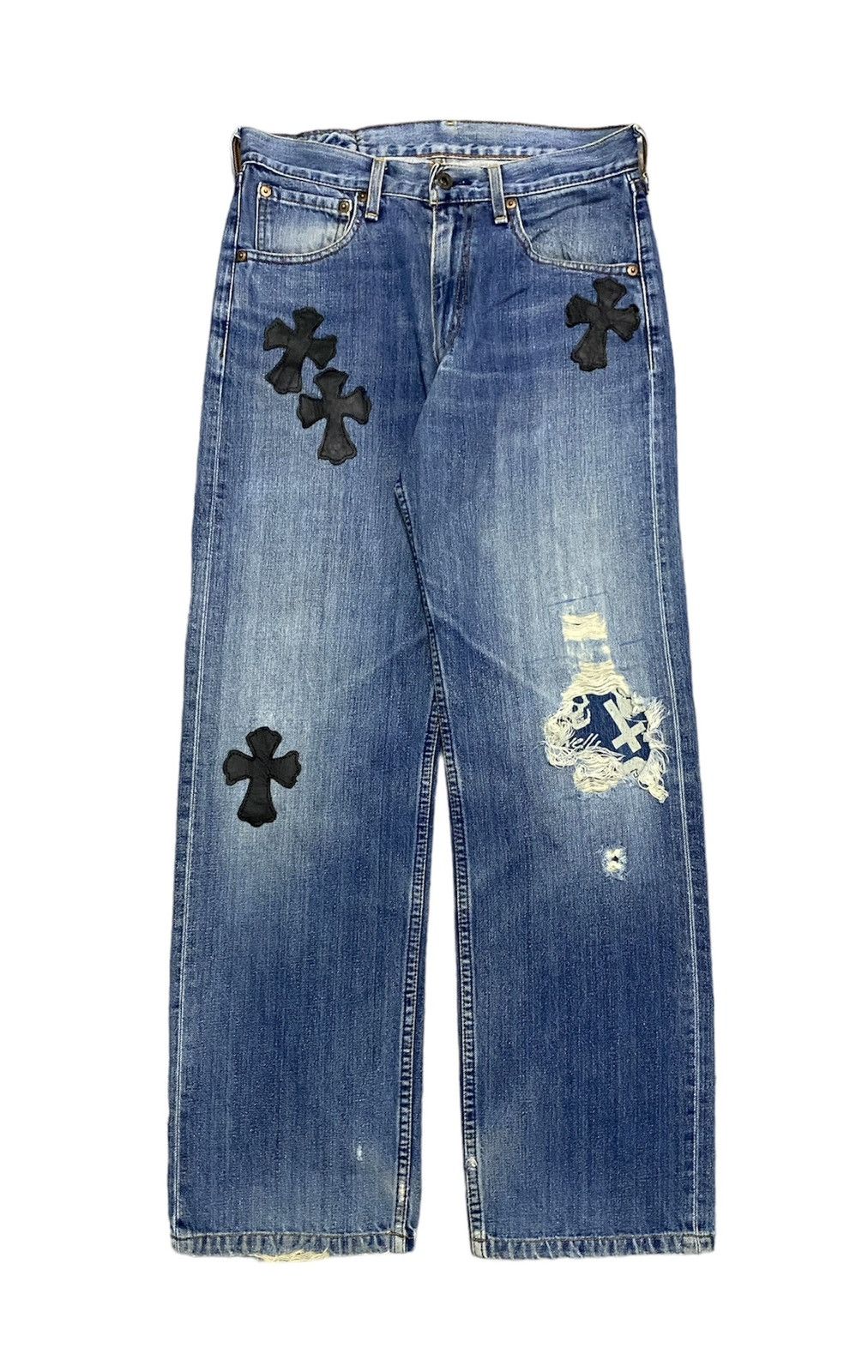 Japanese Brand Vtg Levis Distressed Cross Custom/Rebuild in Japan Size US 29 - 1 Thumbnail