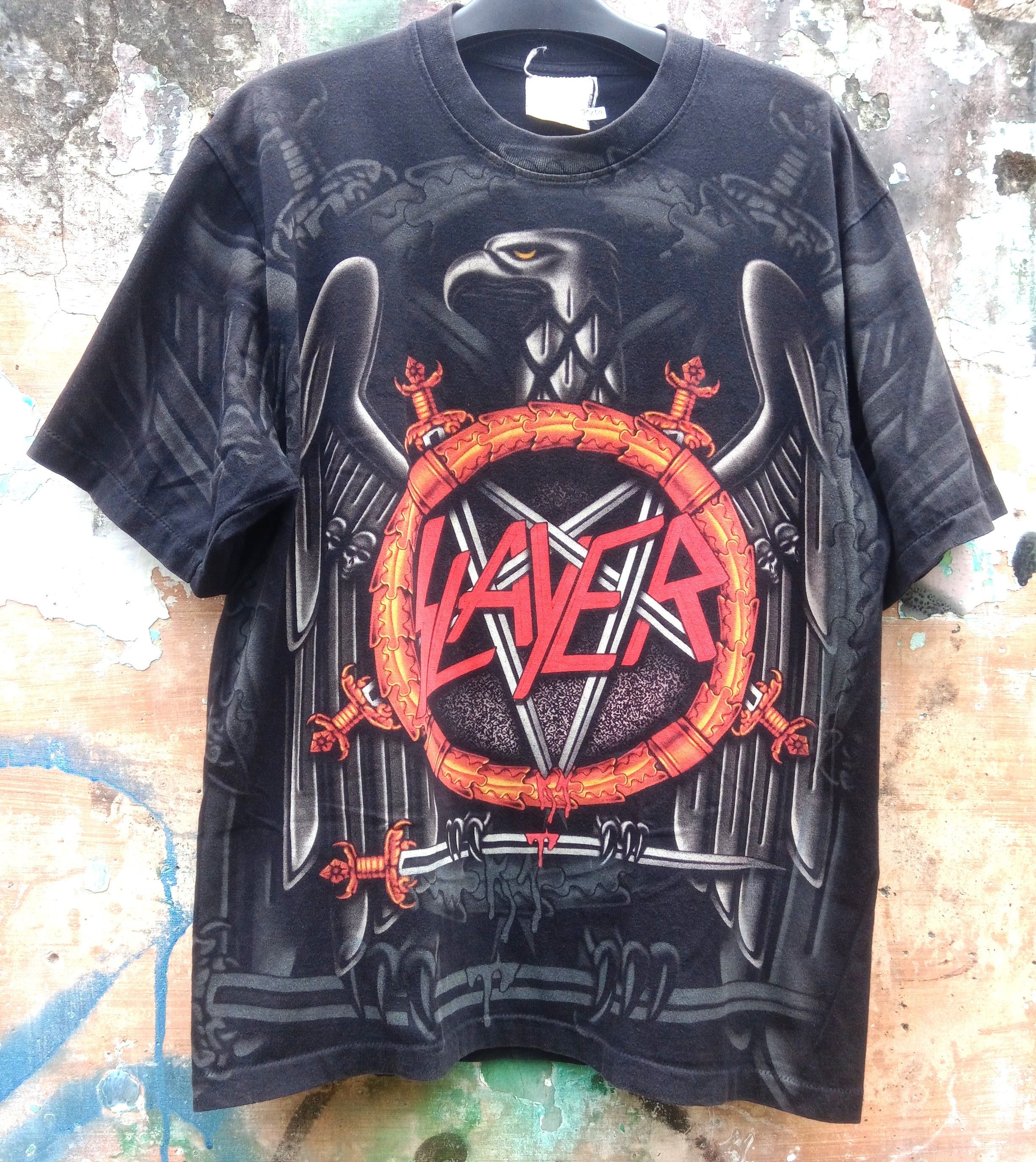 Band Tees × Vintage SLAYER all over shirt Size US L / EU 52-54 / 3 - 1 Thumbnail