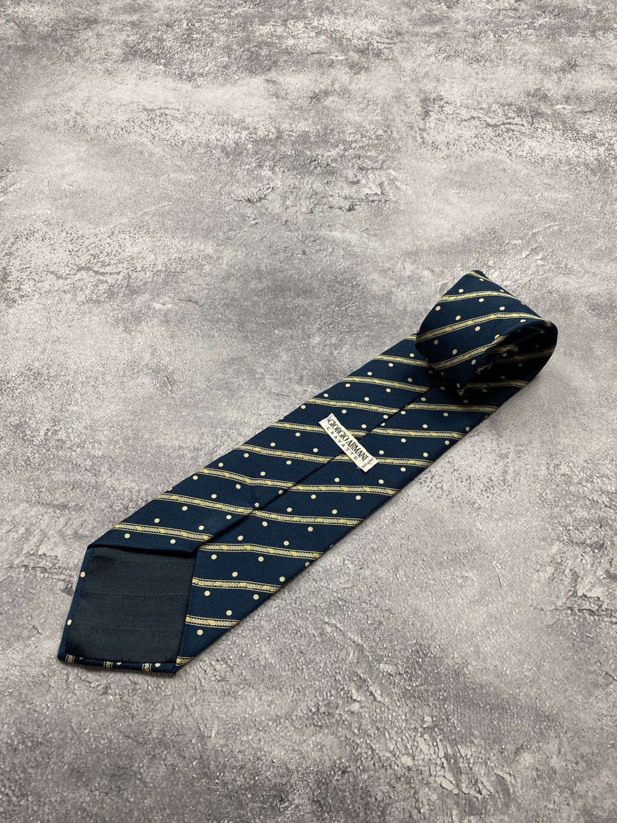 Armani Vintage Giorgio Armani Men's Silk Tie Cravatte Polka Dot Size ONE SIZE - 6 Thumbnail