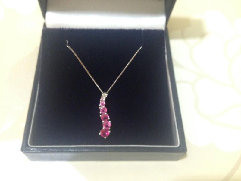 Designer 9CT White Gold Pink Diamond Necklace // Size ONE SIZE - 5 Thumbnail