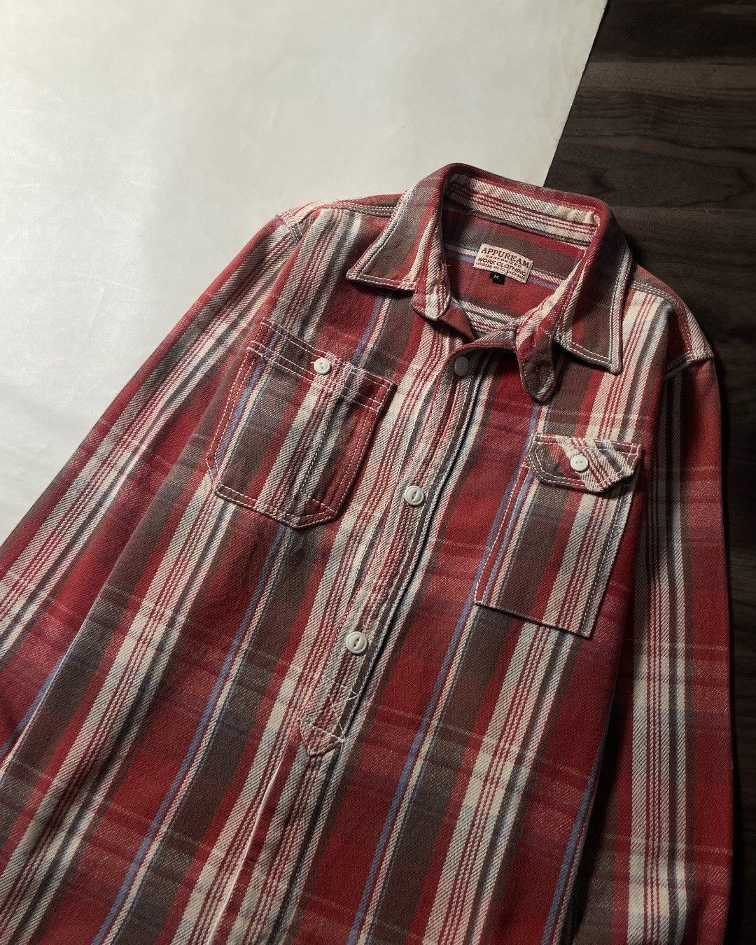 Japanese Brand Heavy Flannel Shirt UNION MADE APPUREAM JAPAN Size M Size US M / EU 48-50 / 2 - 3 Thumbnail