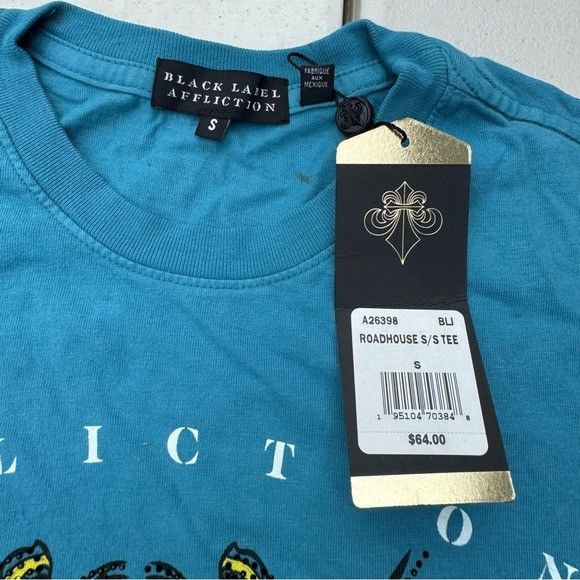 Affliction × Designer NWT AFFLICTION ROADHOUSE BLUE T-SHIRT SZ SMALL S Size US S / EU 44-46 / 1 - 5 Thumbnail