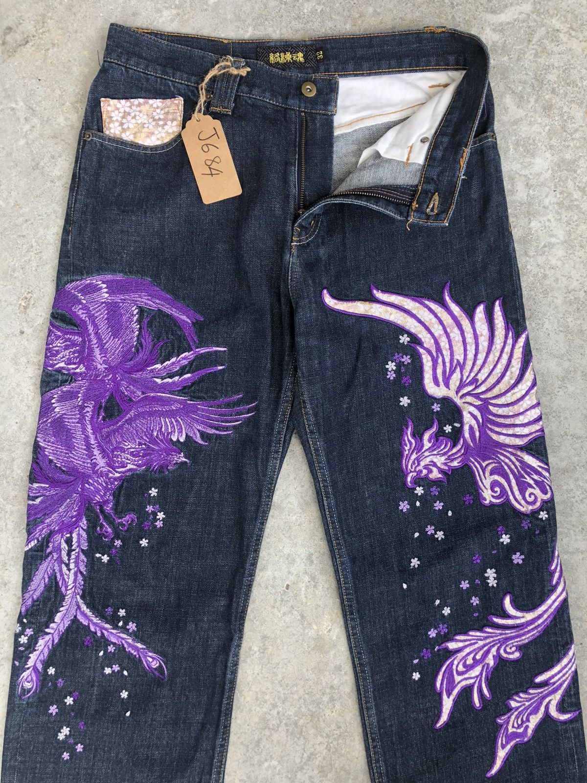 Karakuri Tamashii Karakuri Tamashii Embroidered Jeans Distressed Jeans Size US 32 / EU 48 - 3 Thumbnail