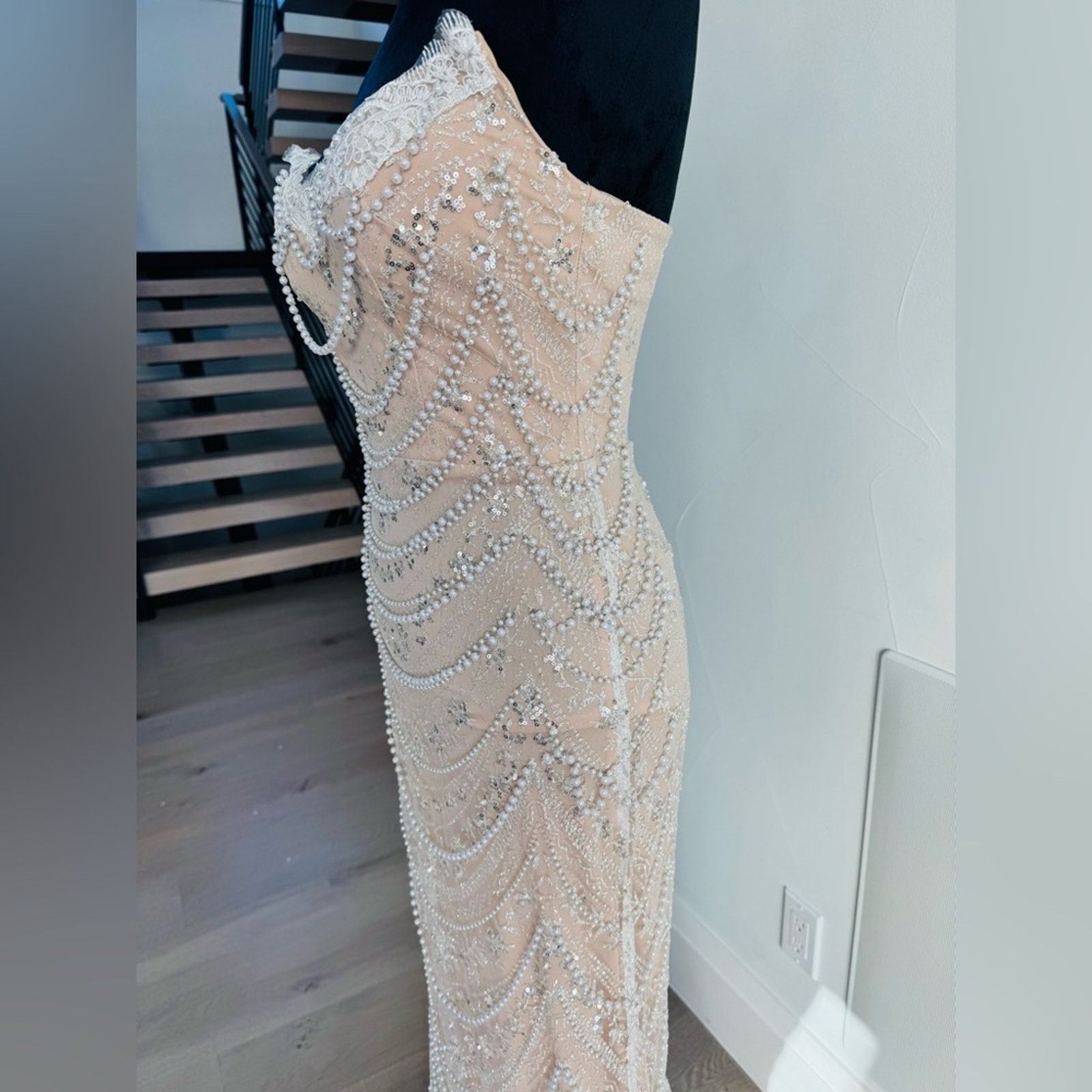 Other Strapless Beaded Evening Gown Wedding Prom Dress size S Size S / US 4 / IT 40 - 5 Thumbnail