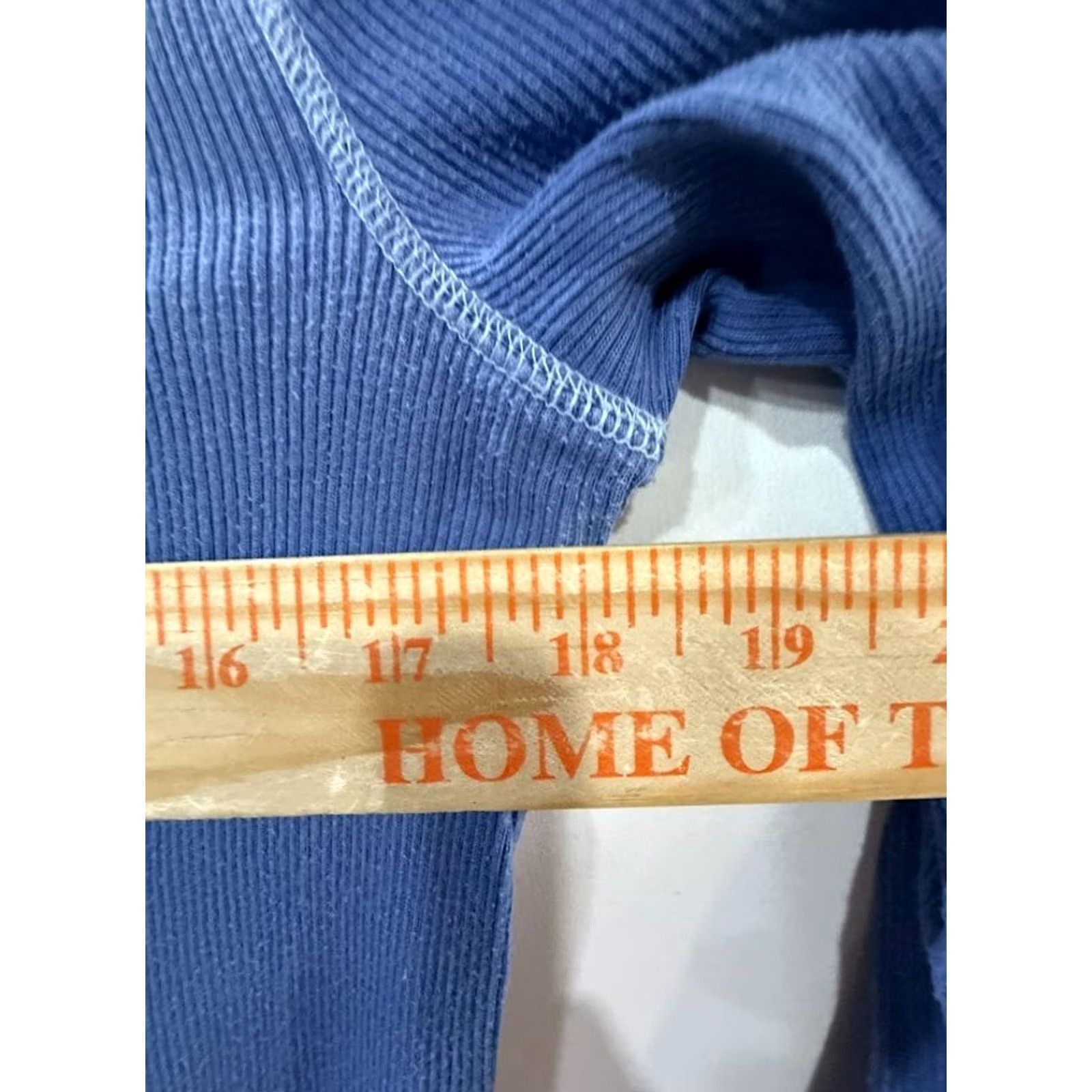 Chaps Chaps Denim Knit Henley Shirt Womens M Blue Ribbed Cotton 3/4 Sleeve Size M / US 6-8 / IT 42-44 - 5 Thumbnail