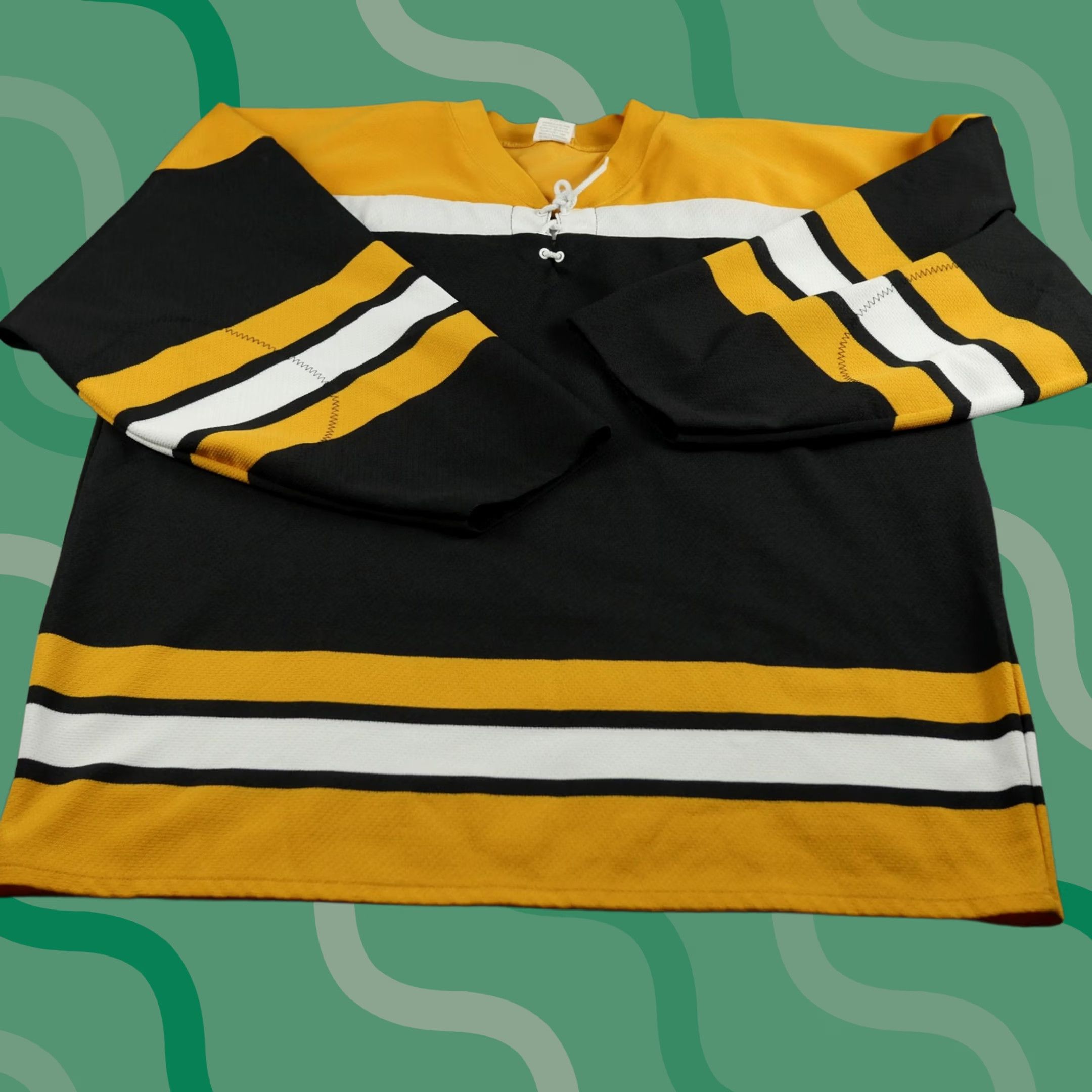 Vintage Athletic Knit Hockey Jersey Mens 2XL Black Yellow White Coach 50+ Made Canada Size US XXL / EU 58 / 5 - 1 Thumbnail