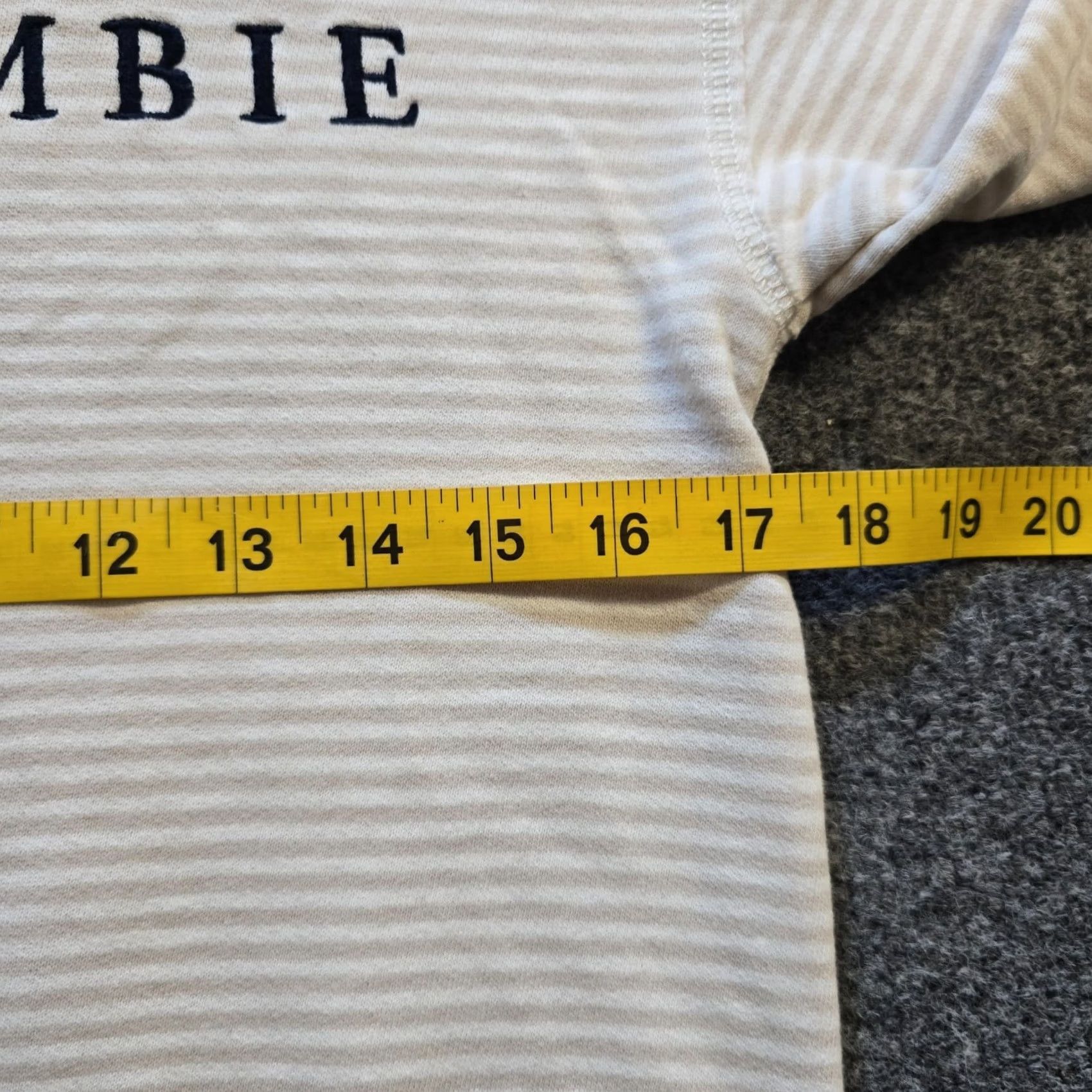 Abercrombie & Fitch Abercrombie & Fitch Sweatshirt Women Small Beige White Striped Logo Lounge Crew Neck Pullover Sweatshirt Size S / US 4 / IT 40 - 6 Thumbnail