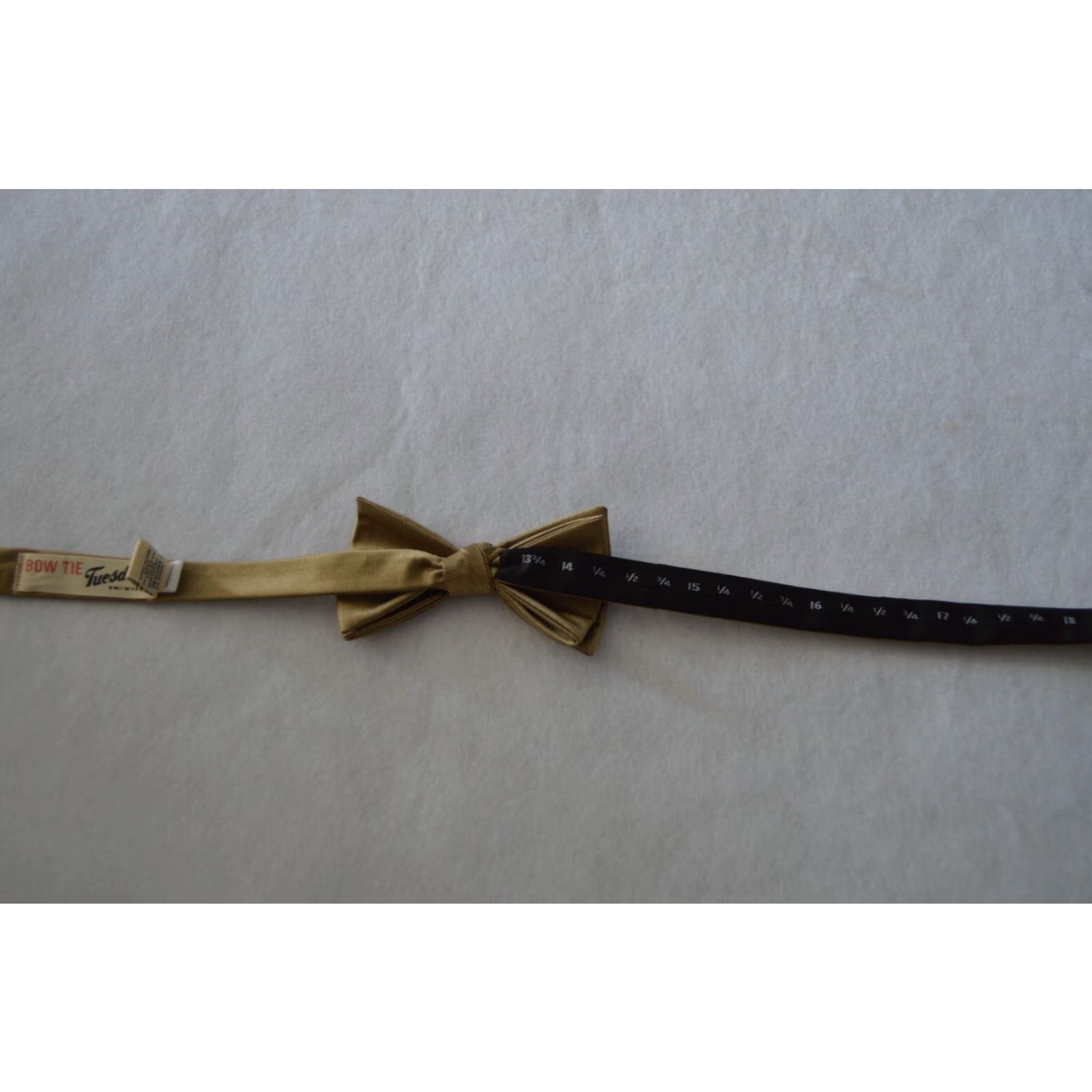 Vintage Bow Tie Tuesday Plaid Bowtie Pre-Tied Adjustable gold Bow Tie Tuesday Men Gold Polyester Woven Bow Tie Pre Tied Mens Bow Tie Tuesday Gold Size ONE SIZE - 2 Thumbnail