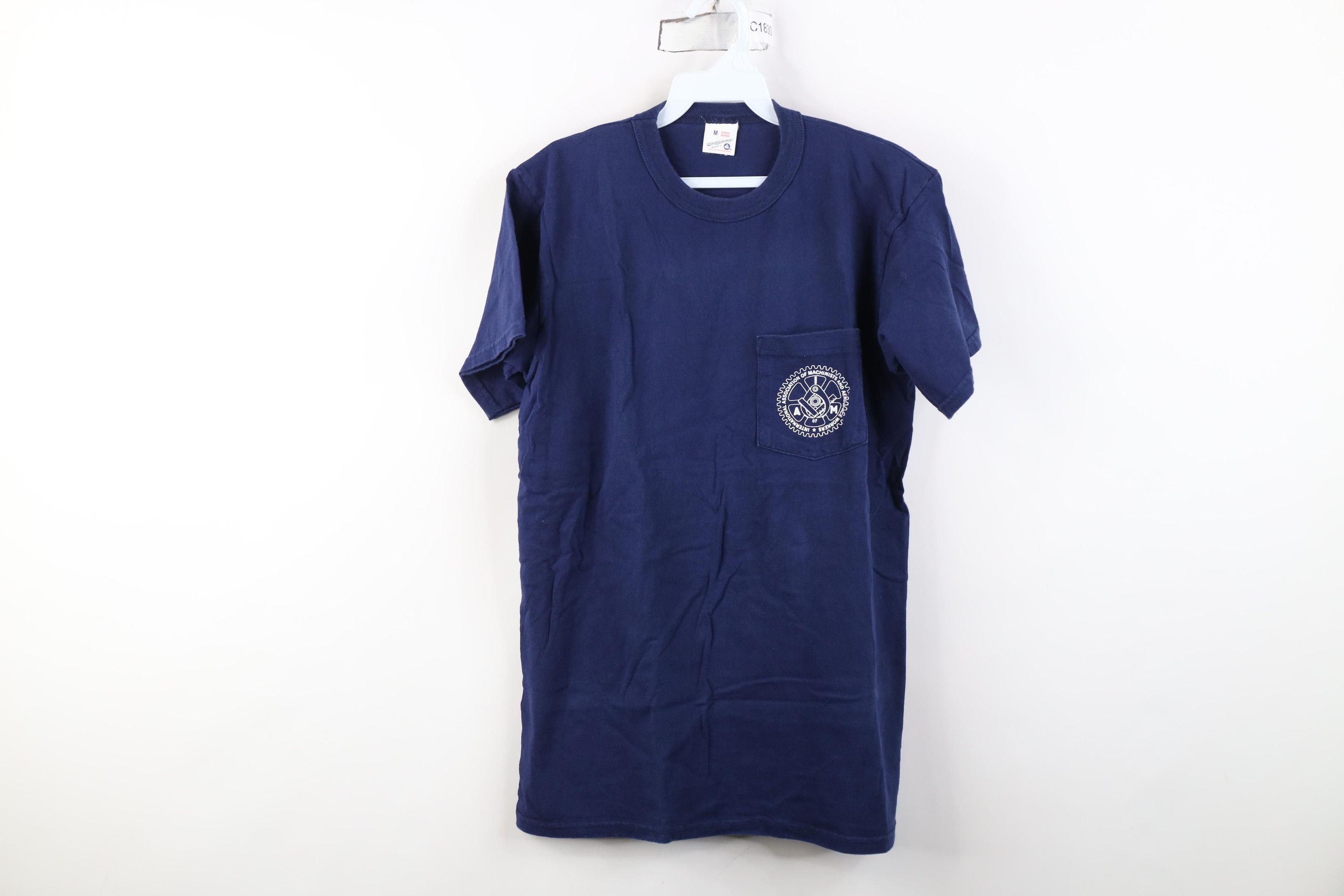 Vintage Vintage 90s IAM Machinist Aerospace Union Pocket T-Shirt Size US M / EU 48-50 / 2 - 1 Thumbnail