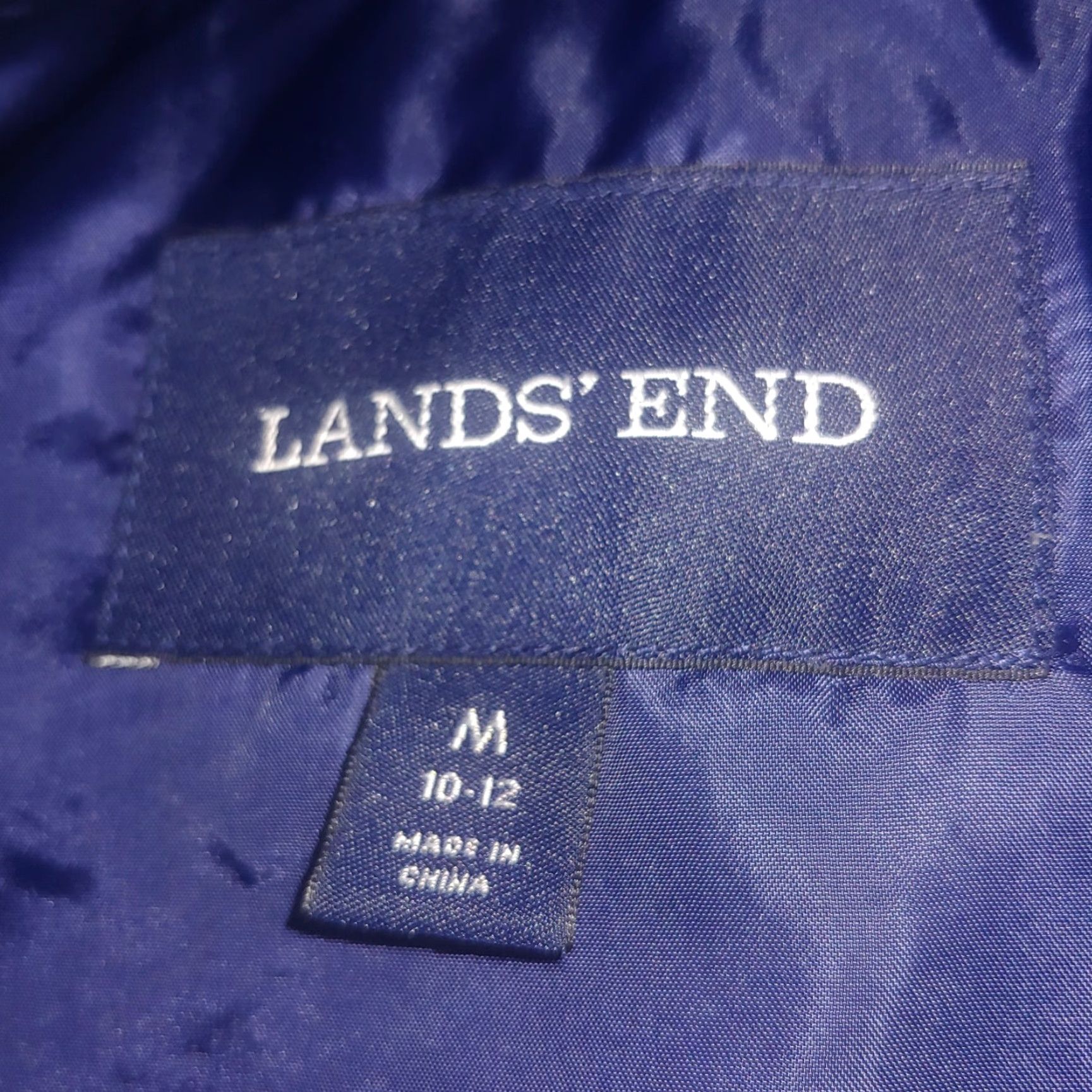 Lands' End Lands' End Puffer Vest Women M Blue Full Zip Down and Feathers Regular Square Stitching 21" Chest 25" Long Vest Size M / US 6-8 / IT 42-44 - 4 Thumbnail