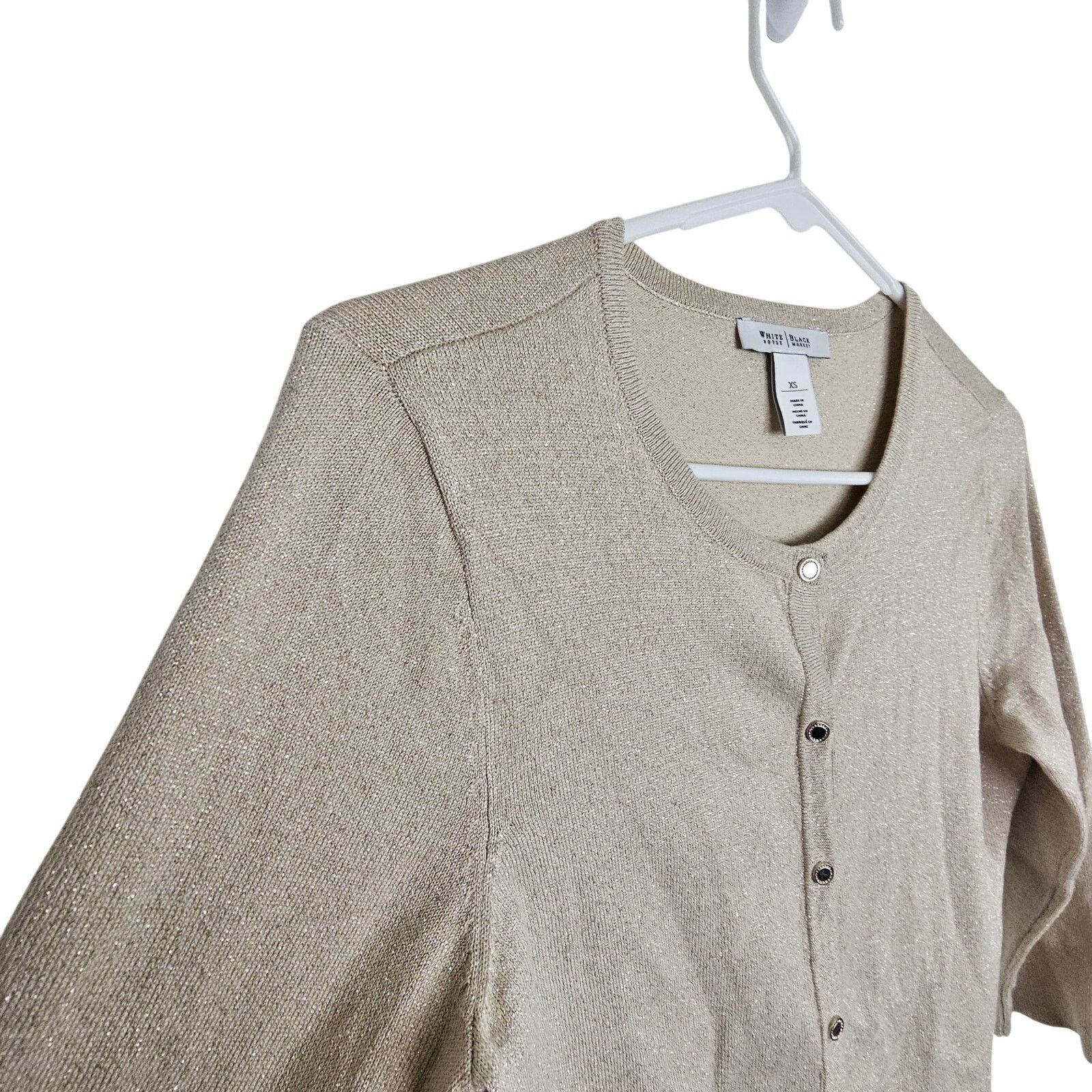 White House Black Market White House Black Market Metallic Cardigan Sweater XS Snap Size XS / US 0-2 / IT 36-38 - 5 Thumbnail