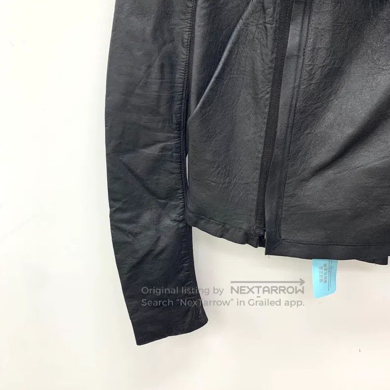 Rick Owens Rick Owens Black Lapel Side Zip Long Sleeve Leather Jacket Size XS / US 0-2 / IT 36-38 - 4 Thumbnail
