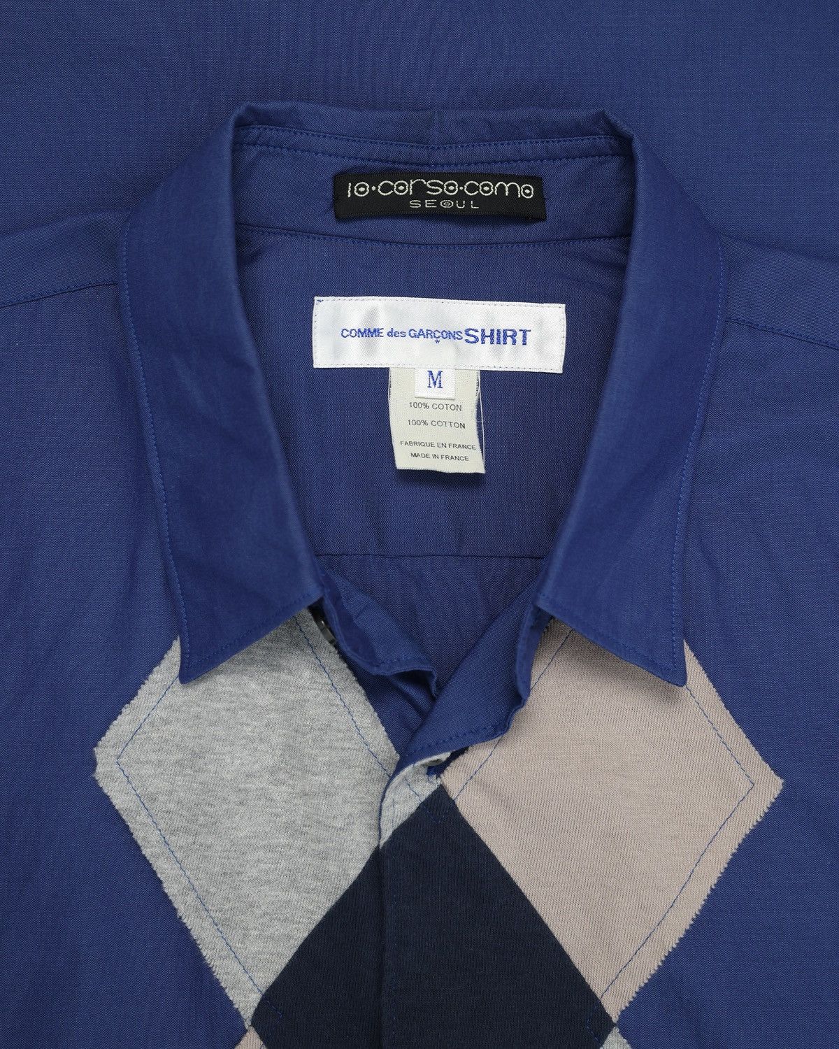Comme des Garcons Homme Plus Comme des Garçons SHIRT Vertical Argyle Panel Shirt Size US M / EU 48-50 / 2 - 3 Thumbnail