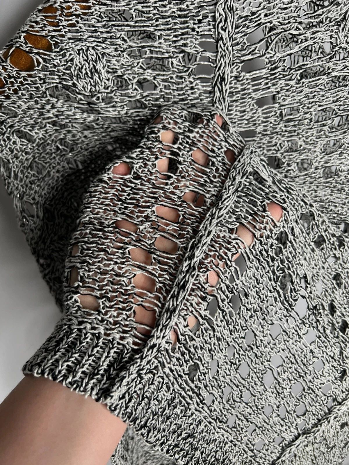 Sarah Pacini Sarah Pacini Black & White Knit Crop Top One Size Lagenlook Size ONE SIZE - 17 Thumbnail
