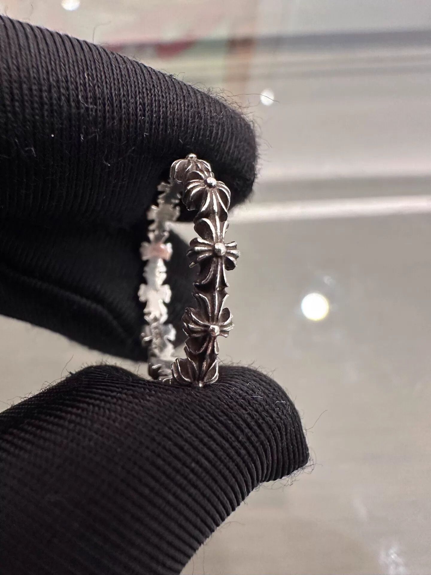 Chrome Hearts Chrome Hearts Tinye 925 Silver Cross Print Ring US7 Size ONE SIZE - 1 Thumbnail