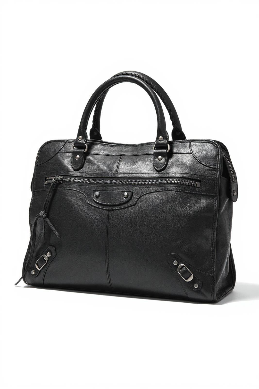 Balenciaga Balenciaga - Black Leather Handbag Size ONE SIZE - 1 Thumbnail