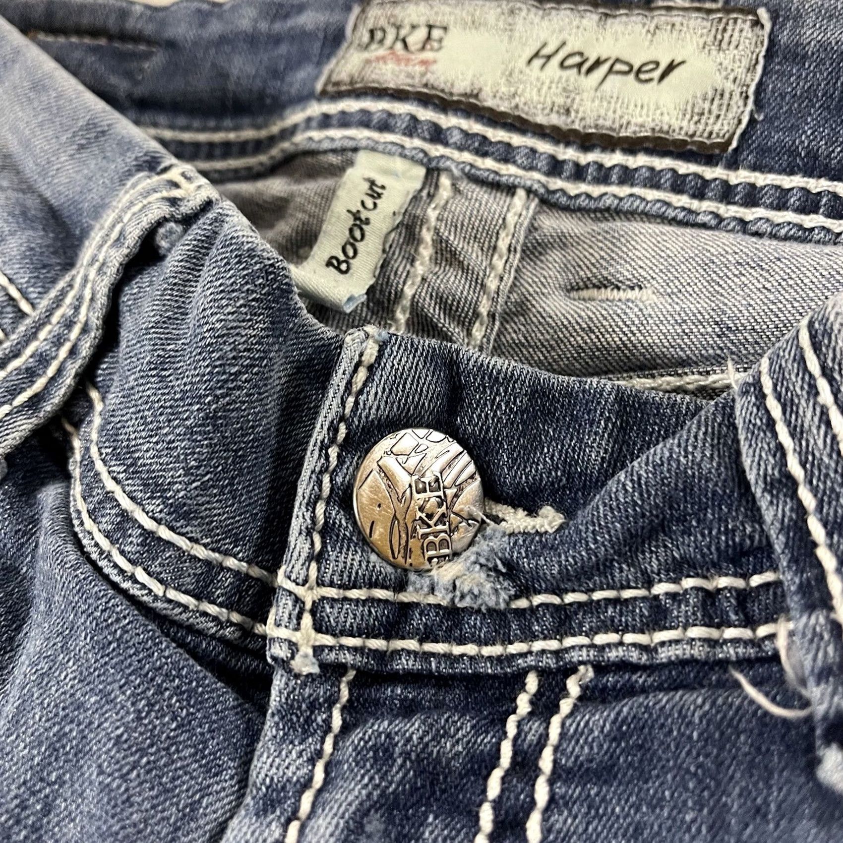 Vintage BKE Harper Jeans Bootcut Denim 29R Women Regular 29 Blue 5-Pocket Stretch Size 29" - 6 Thumbnail