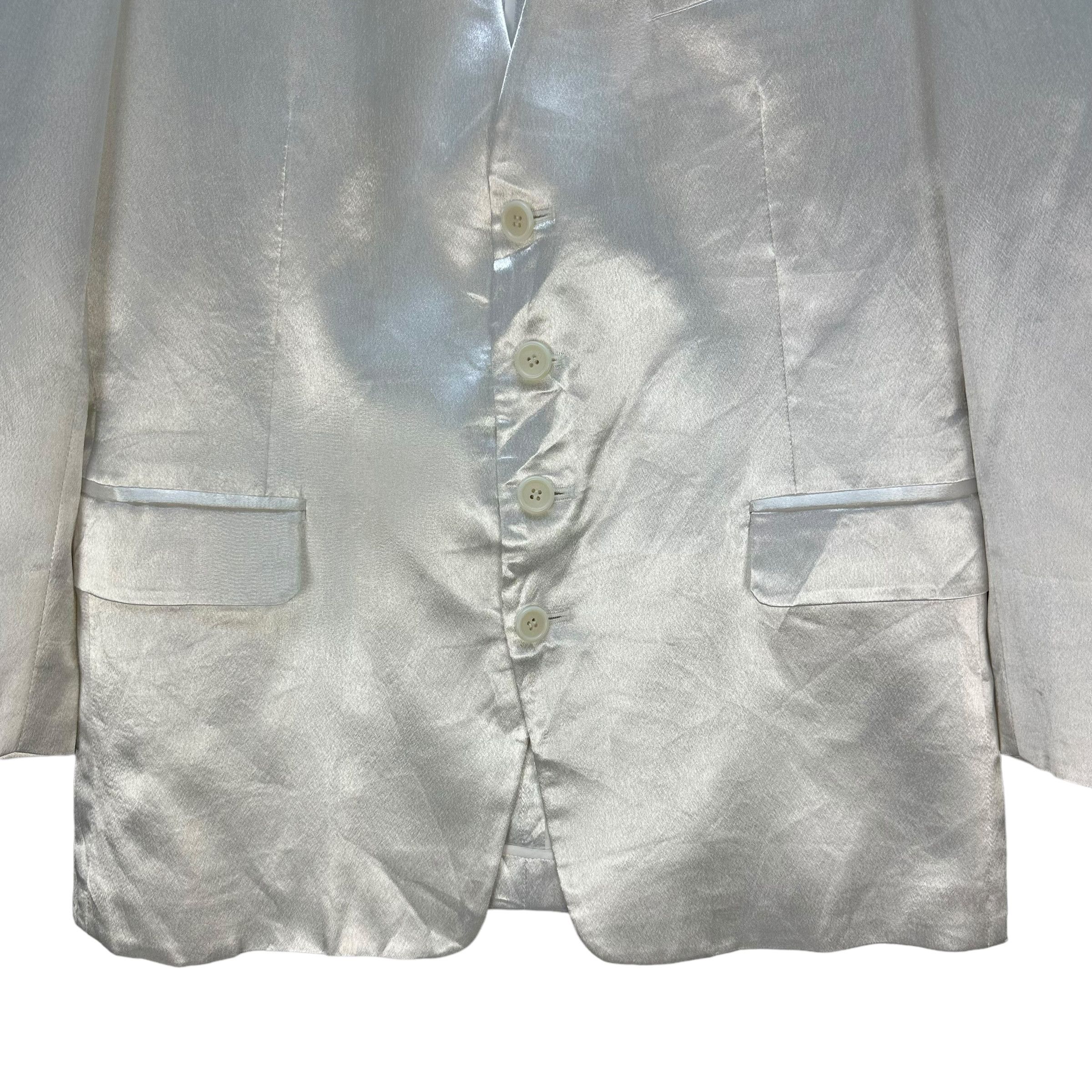 Japanese Brand HARAJUKU ZENMALL Shiny White Blazer Suit Jacket #A44-1006 Size 40R - 3 Thumbnail