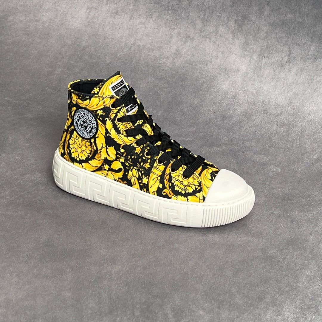 Versace VERSACE Baroque Print Laced High-Top Sneakers 39/40 Size US 8 / IT 38 - 6 Thumbnail