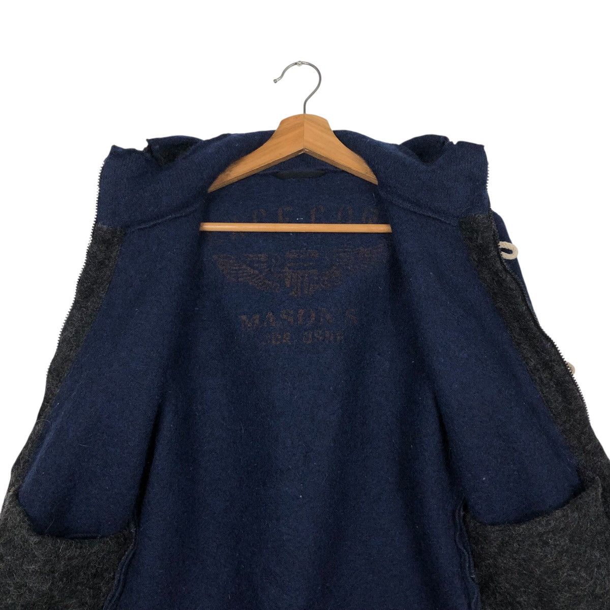 Blue Blue Japan 📌Vintage Wool Jacket Heart Peace & Love Indigo Biker Style Size US M / EU 48-50 / 2 - 17 Thumbnail