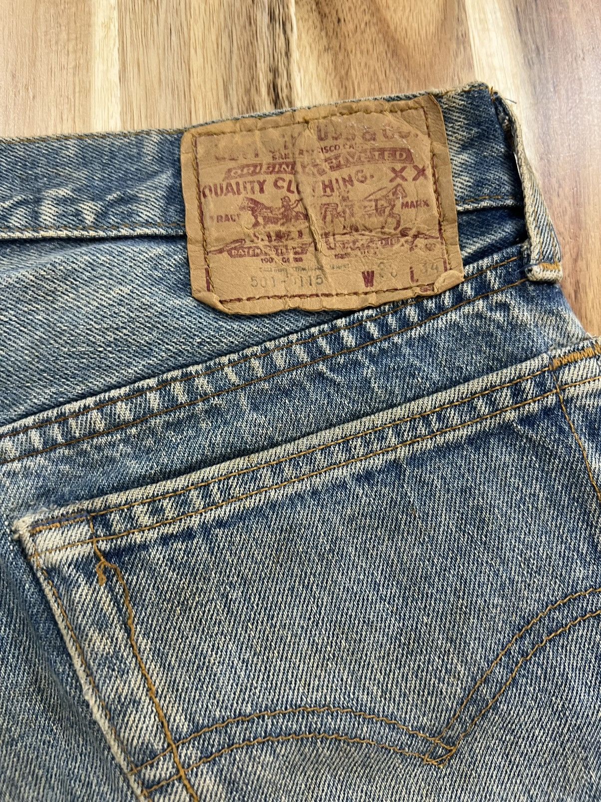 Levi's Vintage 80’s Levis 501 0115 Non Selvedge Button 524 Denim Size US 30 / EU 46 - 13 Thumbnail
