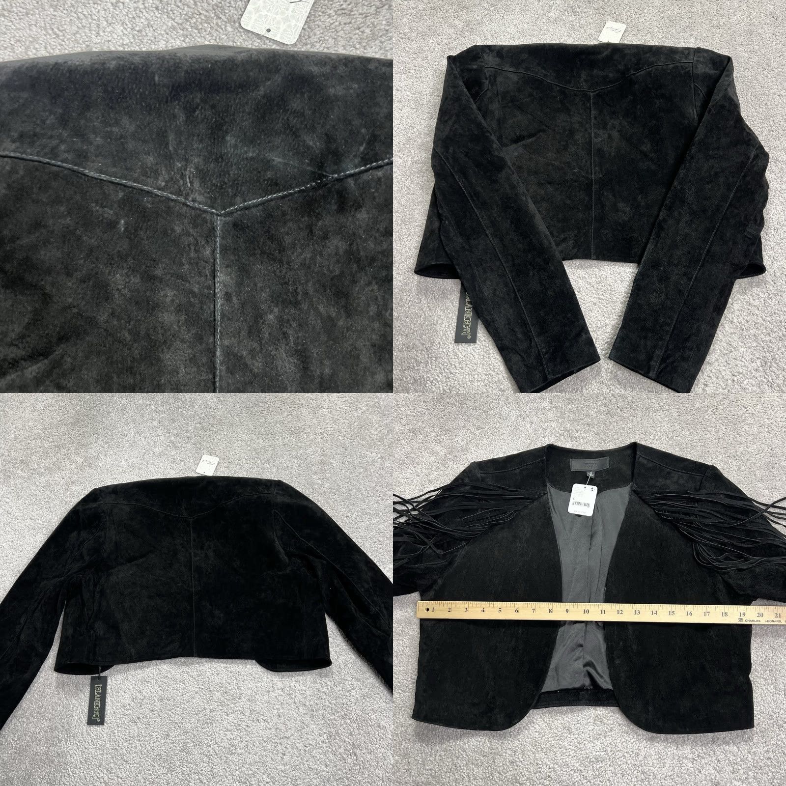 Free People Free People X Blank NYC Show Stopper Fringe Jacket L Black Open NWT Regular Women's Leather Blazer Vintage No Size L / US 10 / IT 46 - 8 Thumbnail