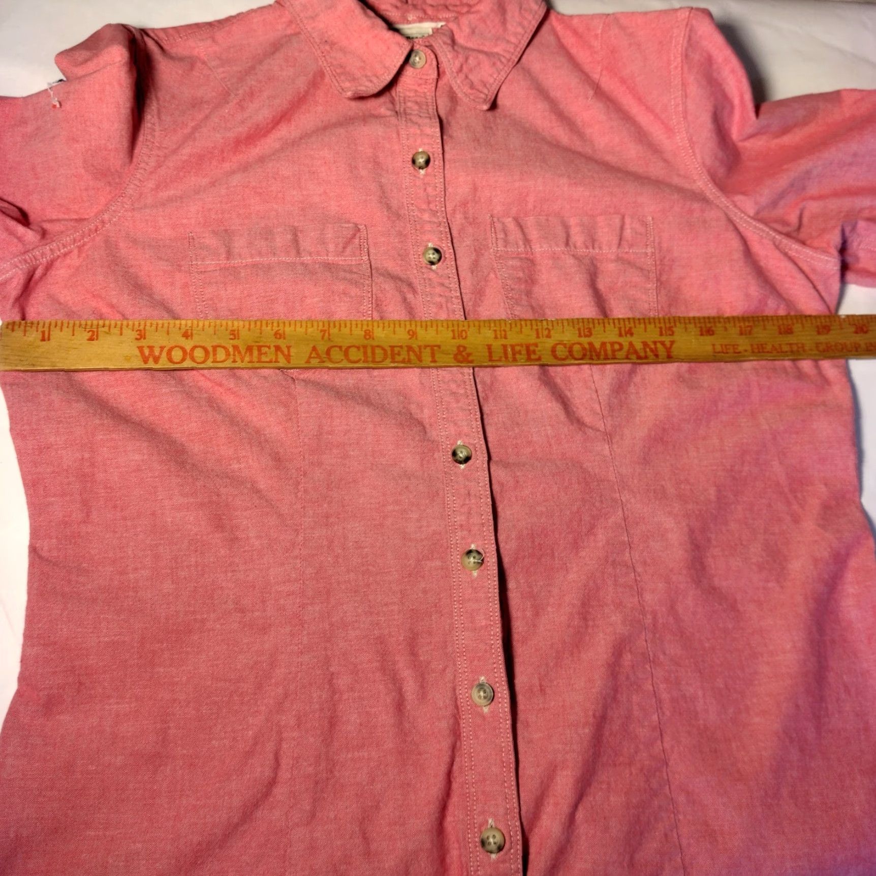 Vintage LL Bean Button-Up Shirt Womens Small Red Roll Tab Long Sleeve Classic OJSW2 Size S / US 4 / IT 40 - 3 Thumbnail