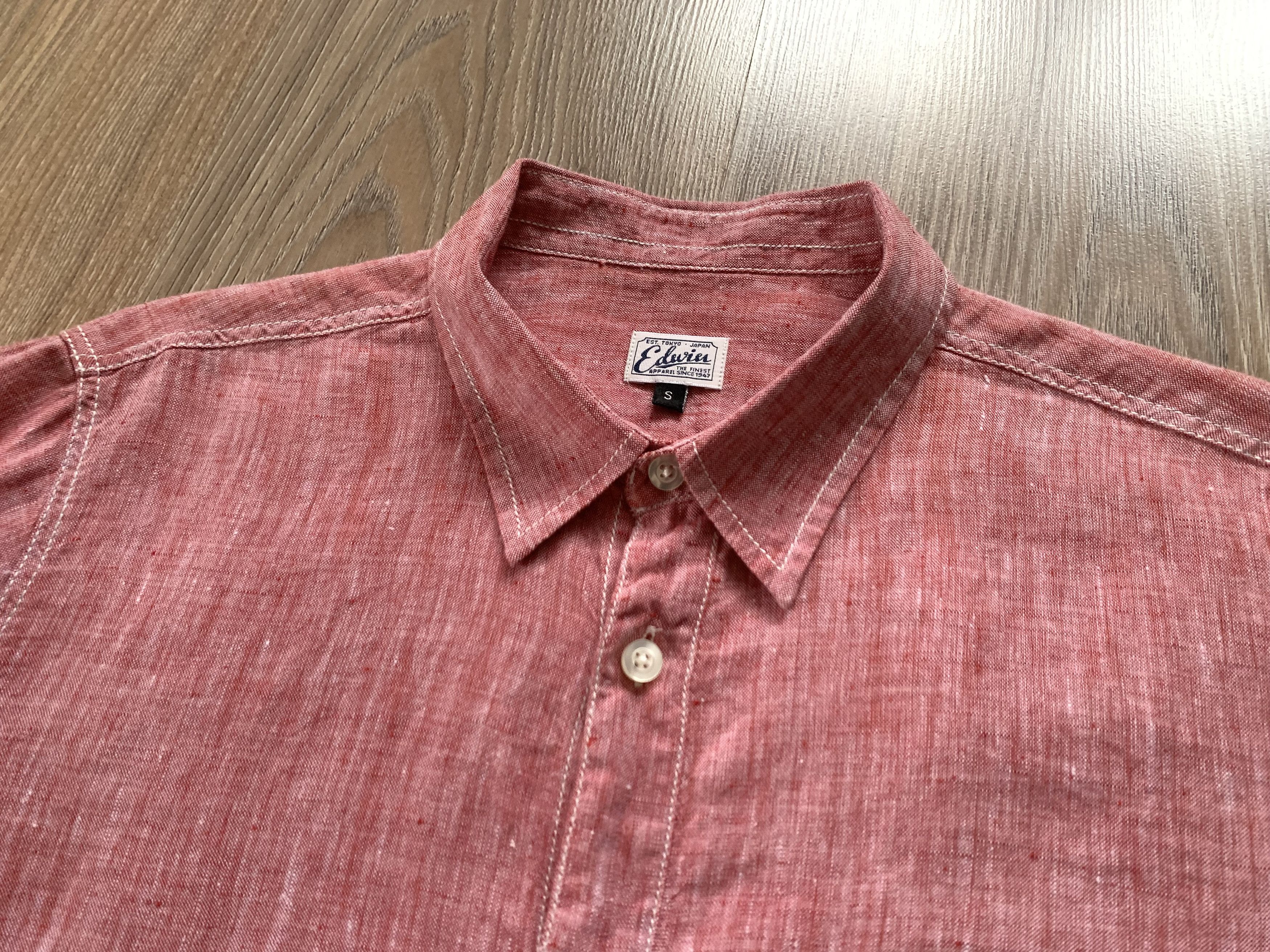 Edwin Edwin Linen Coral One Pocket Long Sleeve Shirt Size US S / EU 44-46 / 1 - 5 Thumbnail