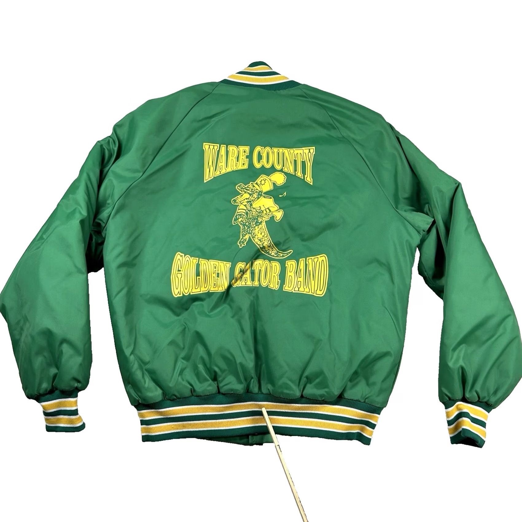 Vintage VINTAGE Westark Bronze Green Satin Bomber Jacket Mens M USA Band 80s 90s Varsity Letterman Pep Rally Shirt? Size US M / EU 48-50 / 2 - 2 Thumbnail