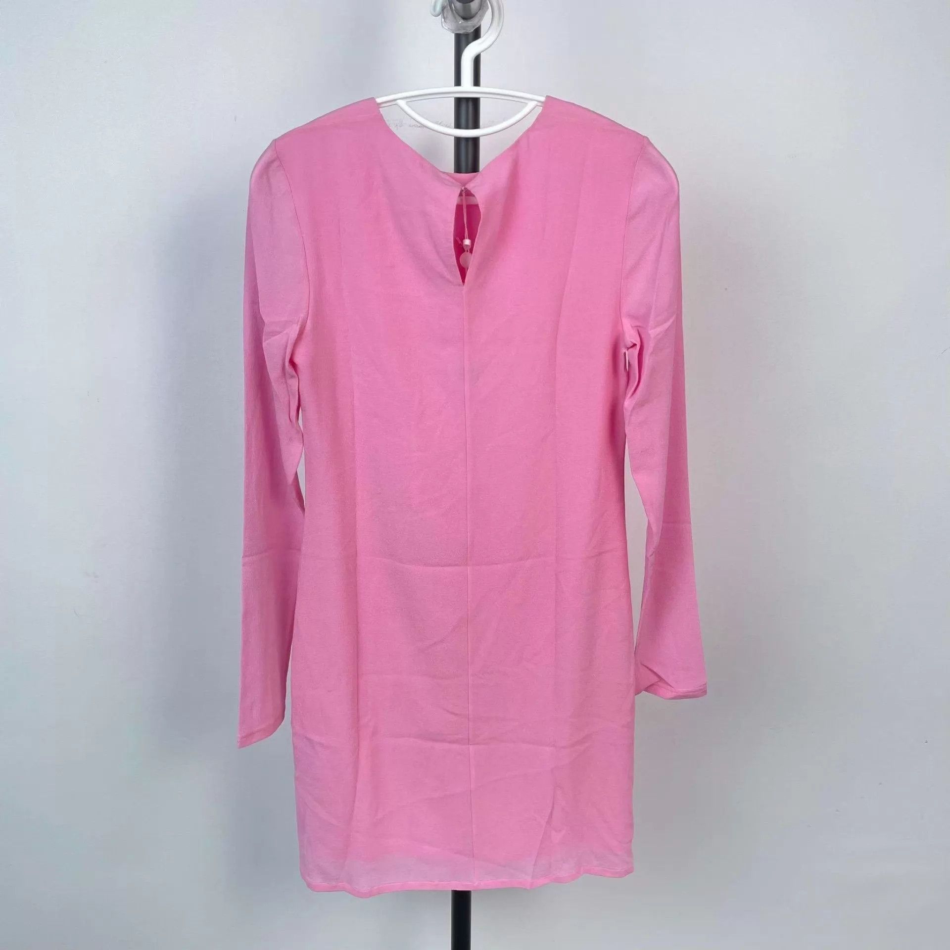 Chanel Chanel Women's Pink Silk Long Sleeve Dress 34 Size XS / US 0-2 / IT 36-38 - 2 Thumbnail