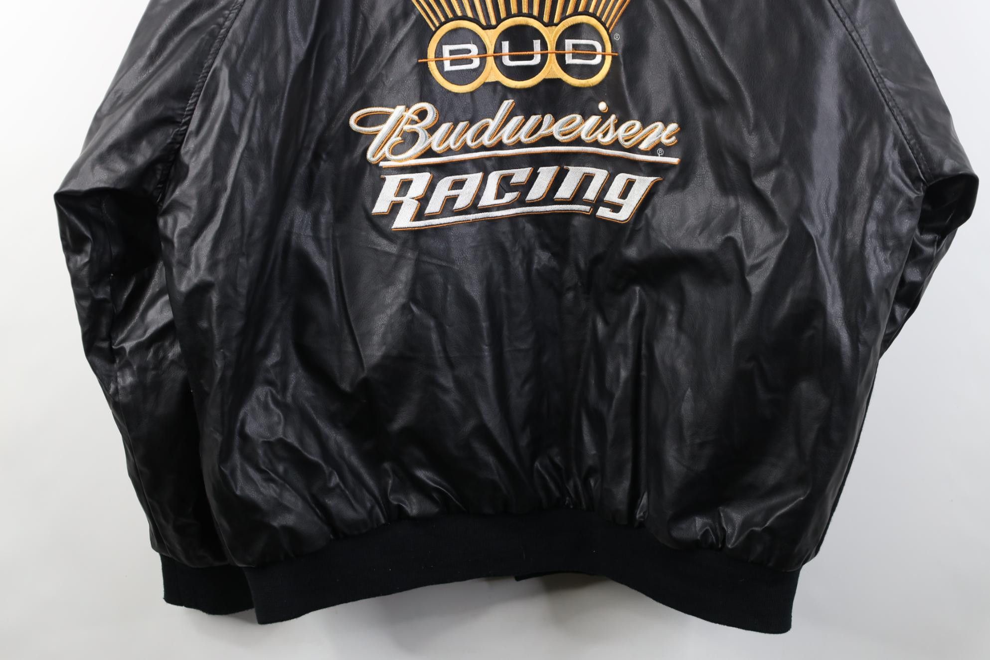 Budweiser Vintage 90s Y2K Budweiser Racing Wool Varsity Jacket Black Size US XL / EU 56 / 4 - 16 Thumbnail
