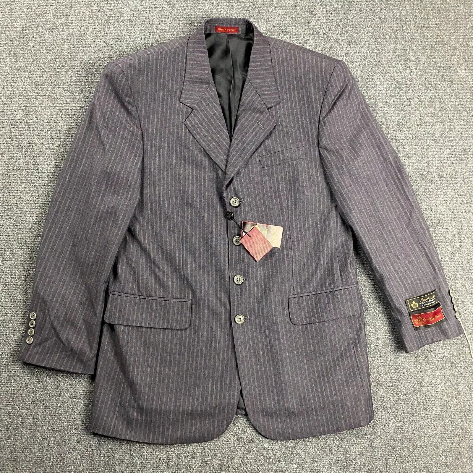 Other Vitaliano Blazer Men's 40R Striped Super 150s Polyester NWT Size 40R - 1 Thumbnail