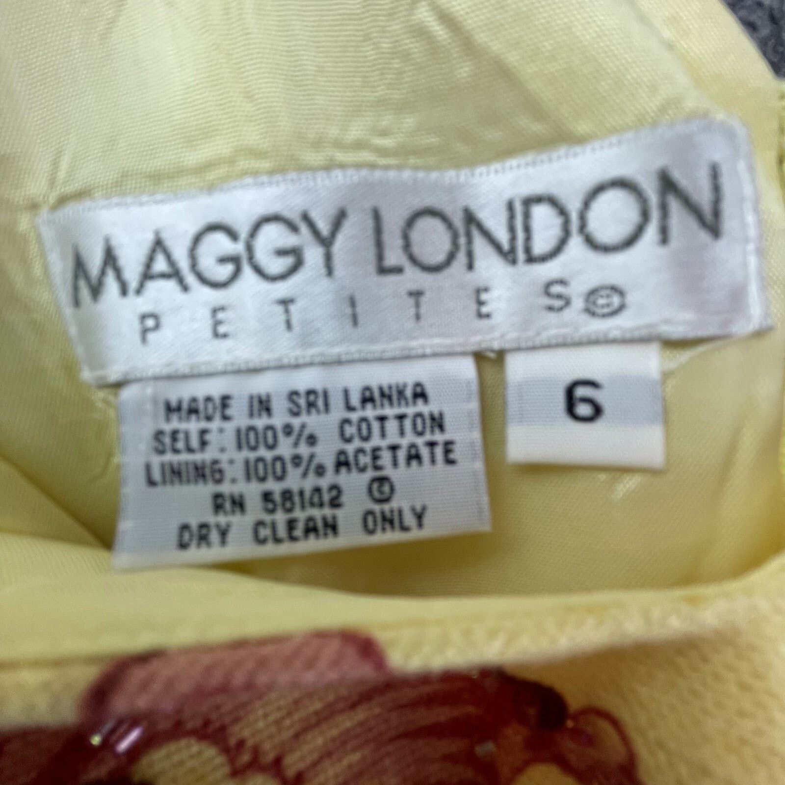MAGGY LONDON Maggy London Sheath Dress Womens 6 Petites Yellow Tropical Size M / US 6-8 / IT 42-44 - 3 Thumbnail