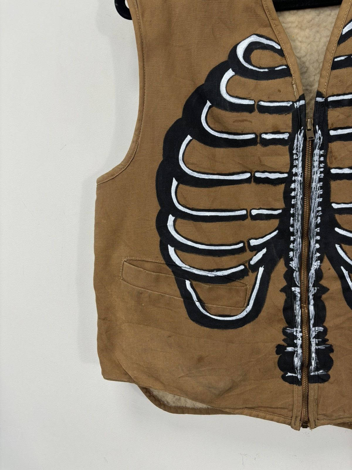 Carhartt Vintage 70s Carhartt Skeleton Bones Custom Sherpa Vest Size US M / EU 48-50 / 2 - 5 Thumbnail