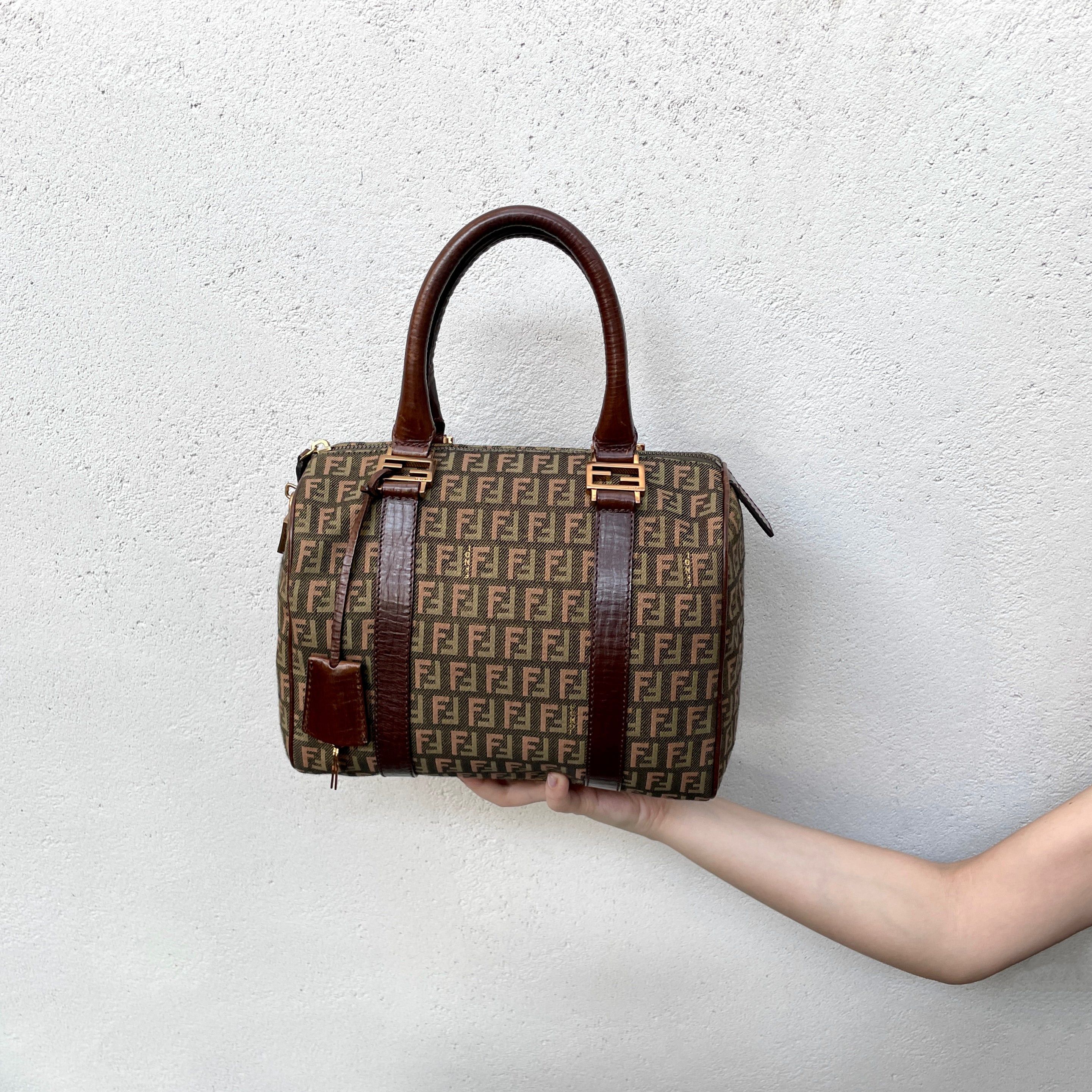 Fendi Fendi Zucchino Logo Boston Handbag Pm Size ONE SIZE - 1 Thumbnail